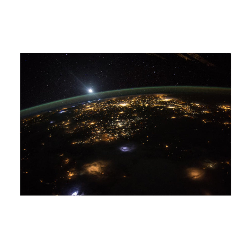Blessed Posters Morning from the International Space Station Wall Art – Earth Sunrise from Space Poster – Astronomy Photography Print for Home Office Bedroom Decor