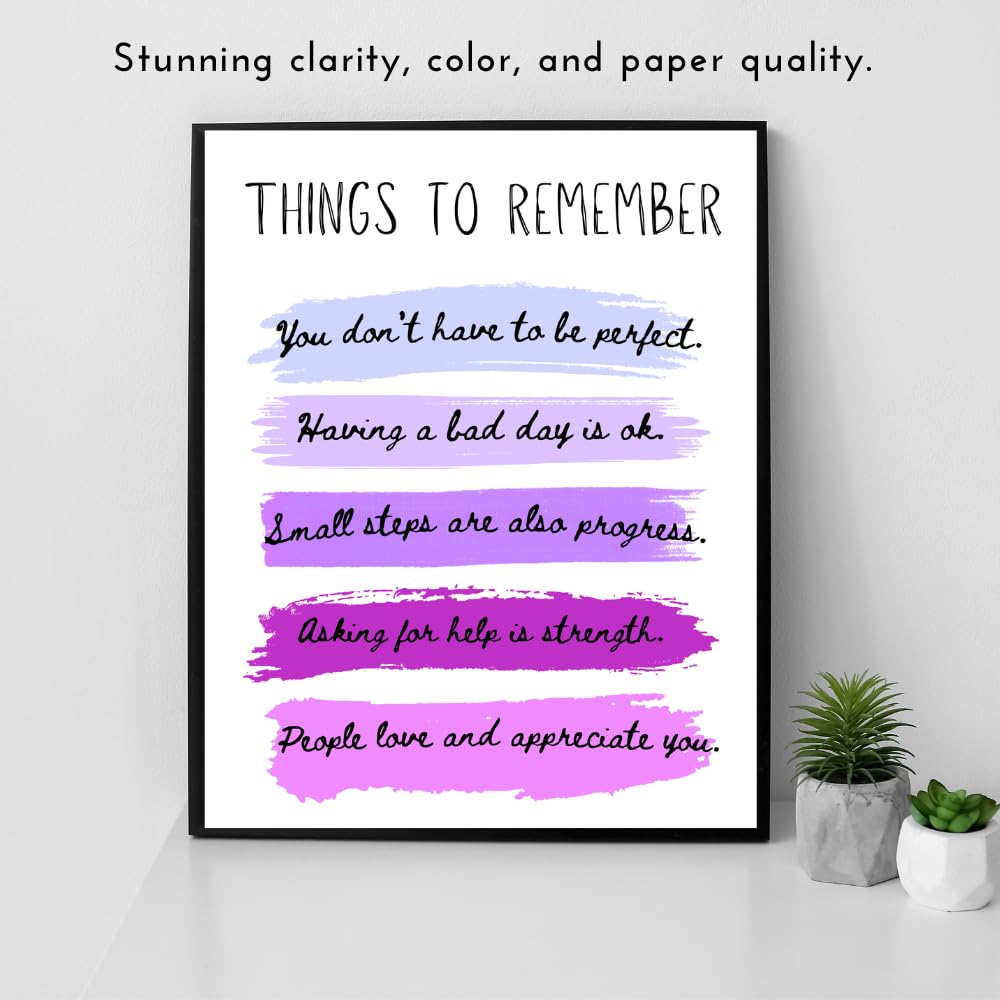Things to Remember Wall Art Print - Positive Affirmation Poster - Inspirational Quote Decor for Bedroom Living Room Office - Motivational Gifts for Women Girls