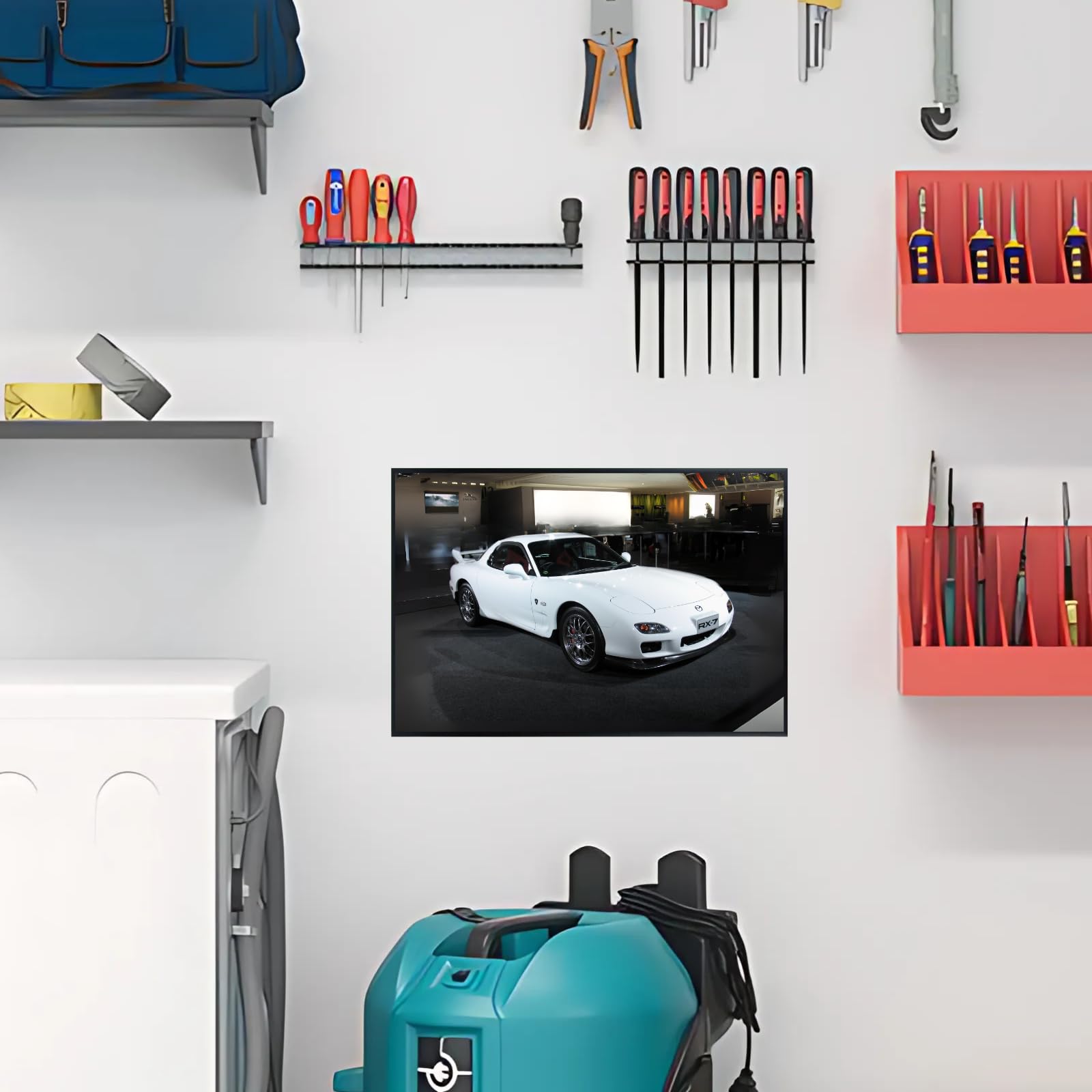 Blessed Posters Mazda RX-7 FD Poster – Retro JDM Sports Car Wall Art for Garage Living Room or Studio – Vintage Rotary Engine Decor
