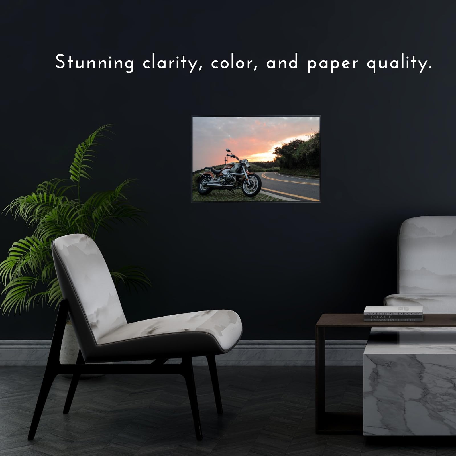 BMW Motorcycle Wall Art Poster – Modern Motorbike Decor for Garage, Office, or Living Room