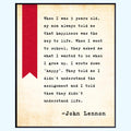 Blessed Posters John Lennon Quote Inspirational Wall Decor Motivational Wall Art Bedroom Living Room Home Office Gift for Women Music Lovers