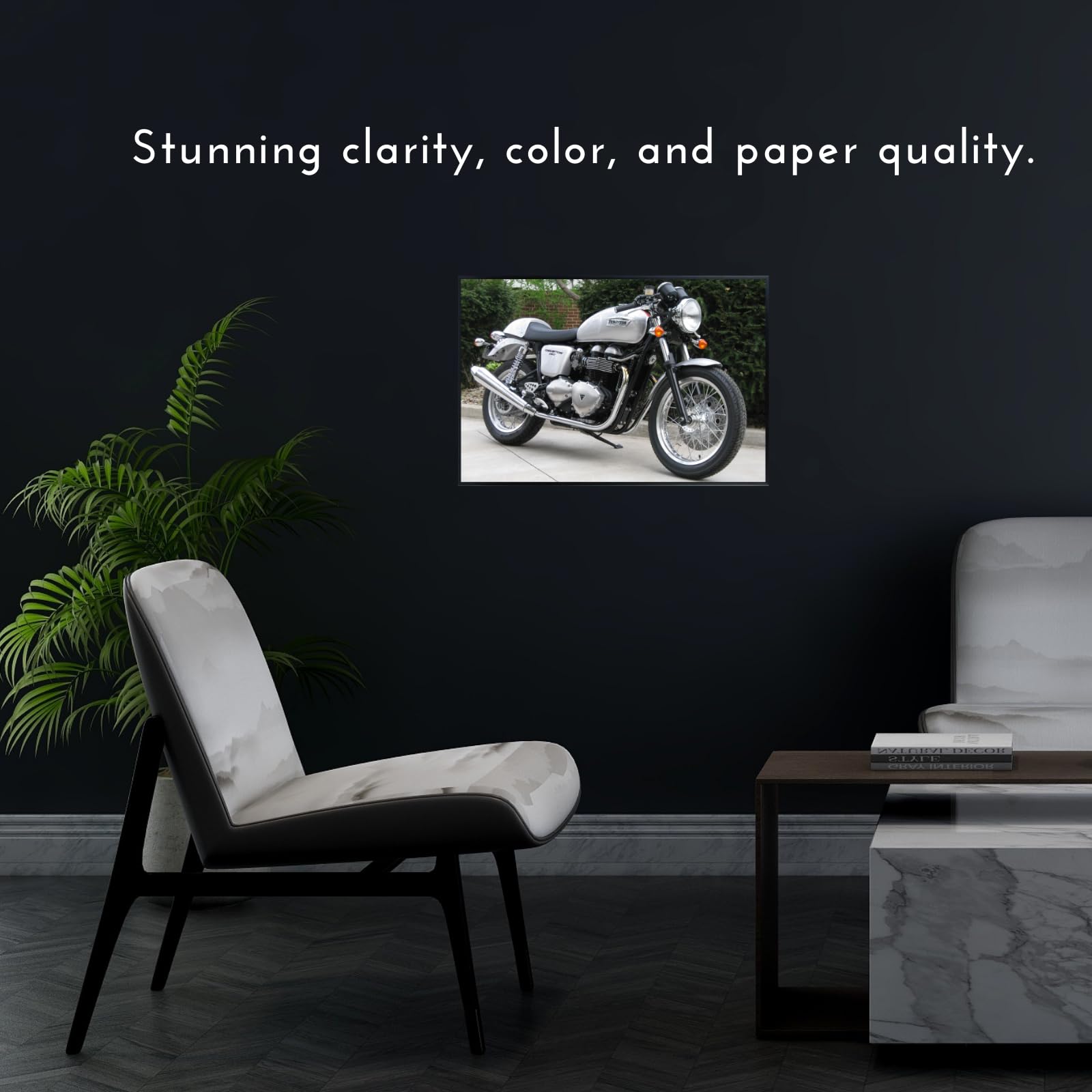 Triumph Thruxton 900 Motorcycle Poster Cafe Racer Print Motorbike Wall Art Decor for Garage, Office, or Man cave