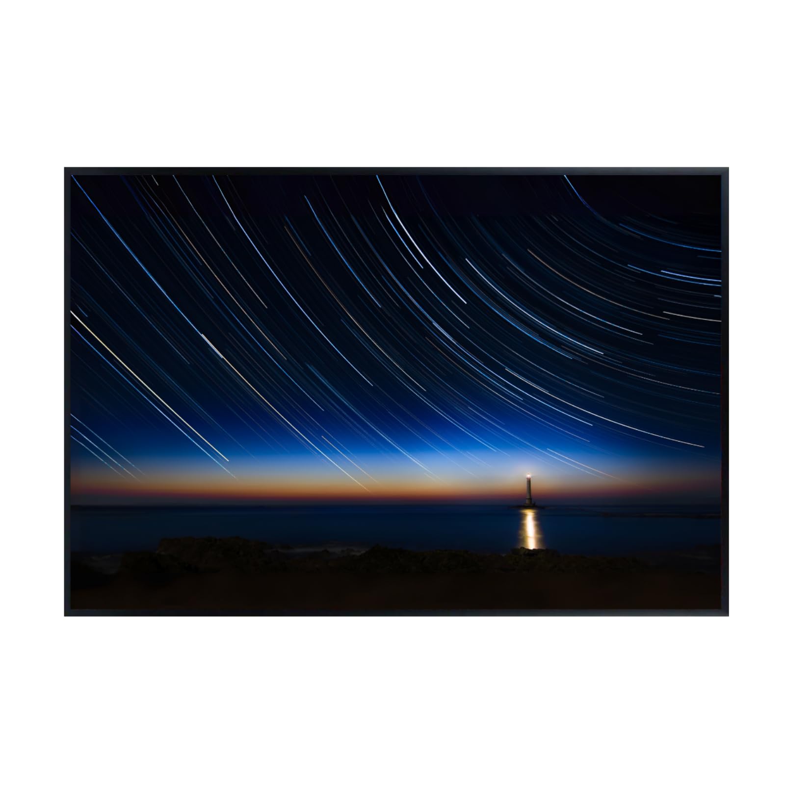 Blessed Posters Star Trails Panorama Poster – Galaxy Night Sky Wall Art for Bedroom Living Room Office or Home Decor – Space Astronomy Photography Print