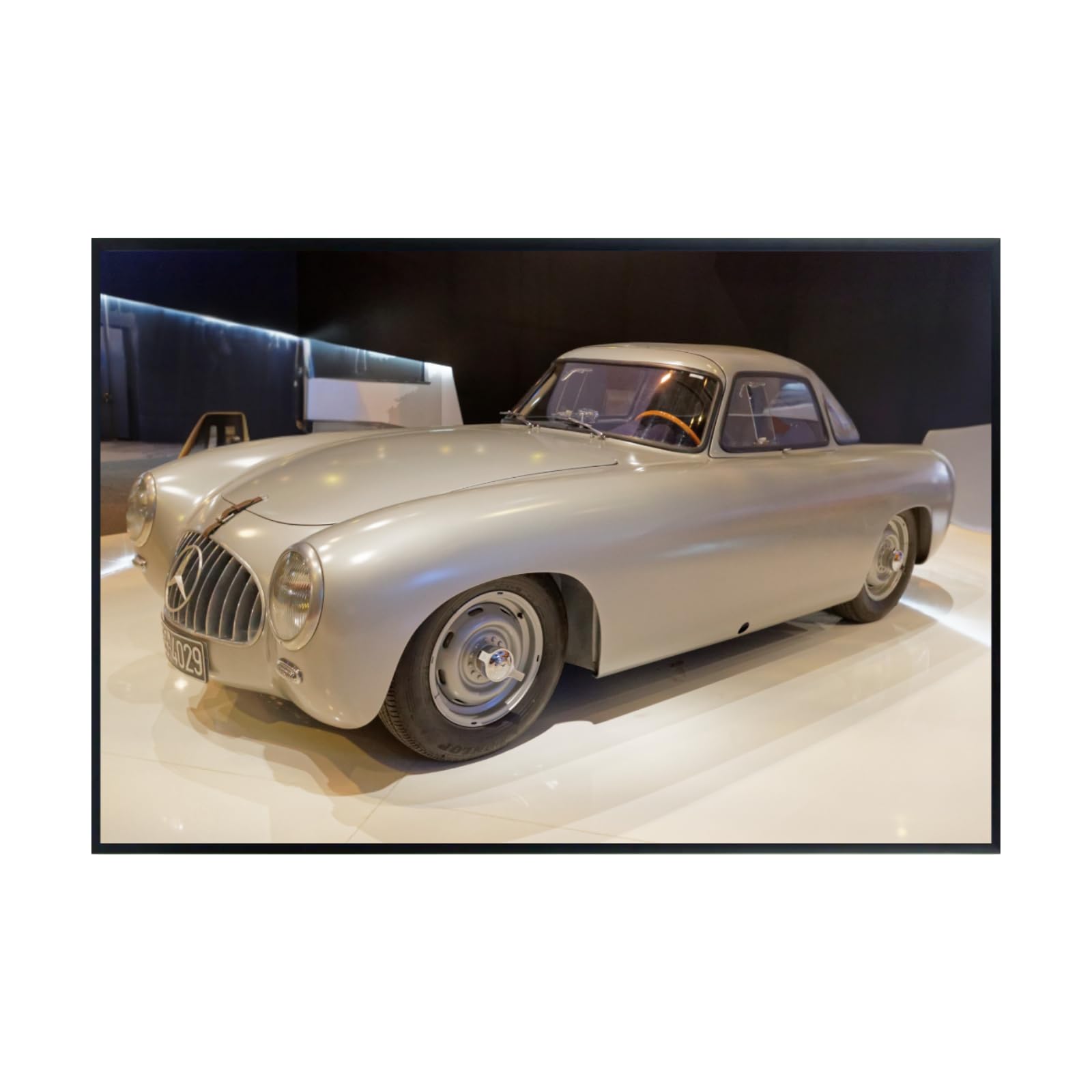 Blessed Posters Mercedes-Benz 300SL Gullwing Wall Art – Vintage German Sports Car Poster for Garage, Office, or Living Room – Classic Automotive Print – Luxury Car Decor Gift