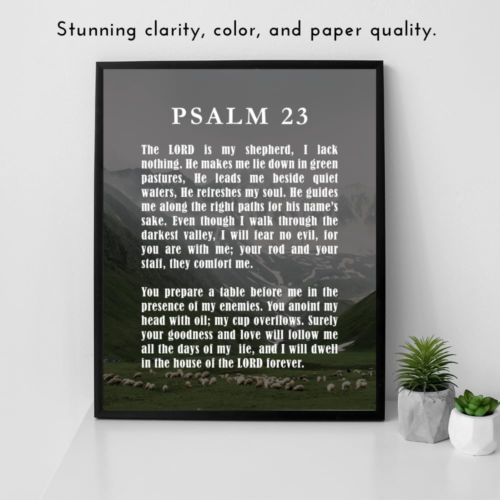 Psalm 23 Wall Art Poster Inspirational Bible Verse Print Christian Scripture Home Decor Religious Gift