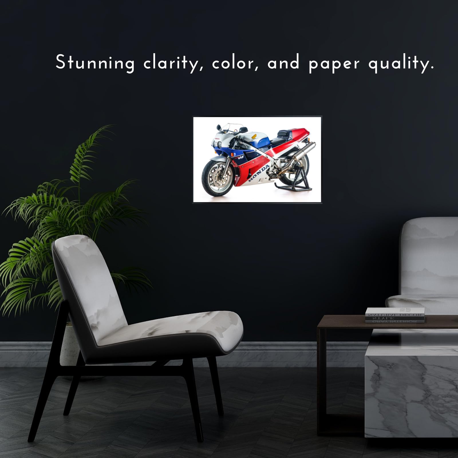 VFR750R RC30 Poster - Sport Motorcycle Wall Art for Living Room, Garage or Man Cave