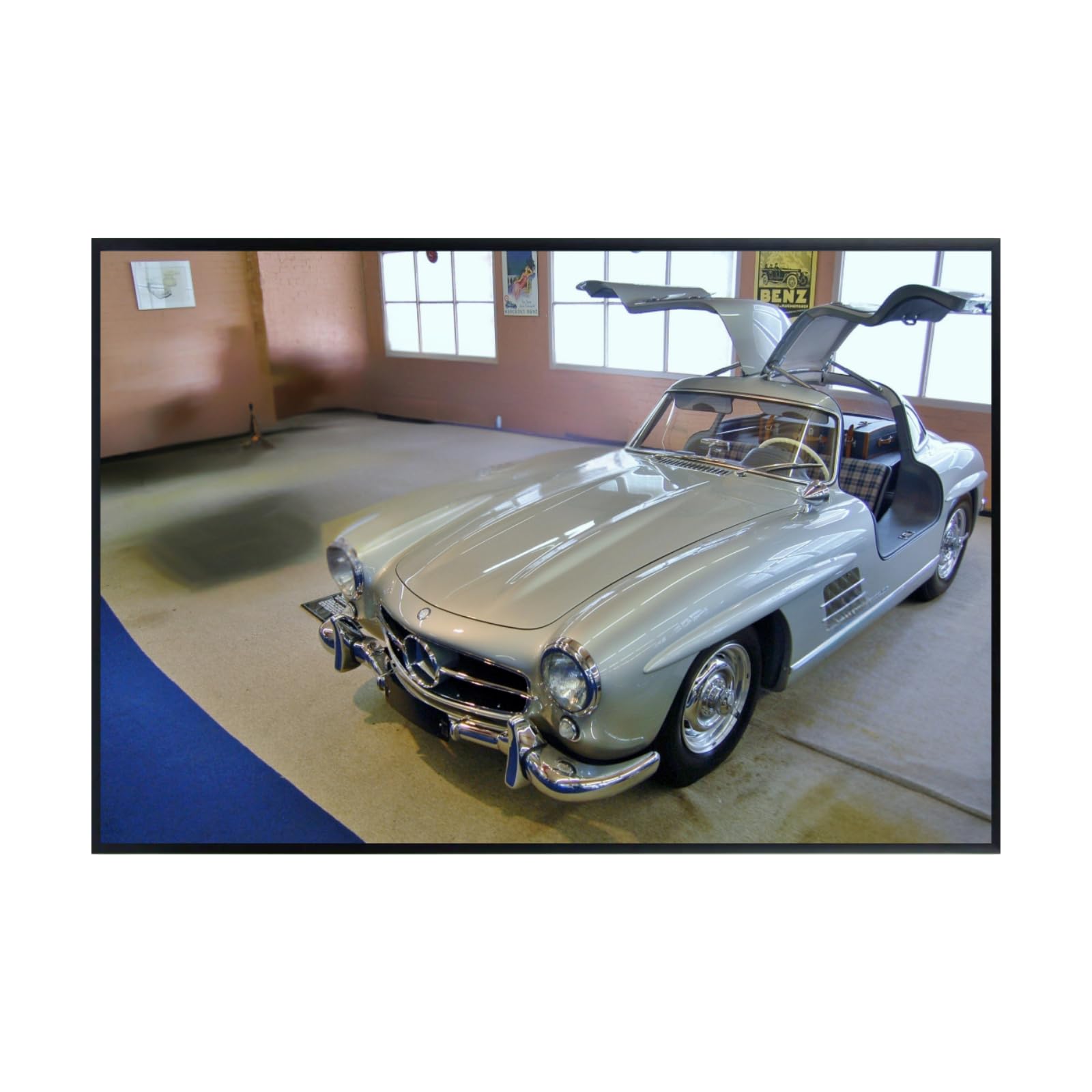 Blessed Posters Mercedes-Benz 300SL Gullwing Poster – Classic Super Sports Car Wall Art Print – Luxury Automotive Poster for Garage Office Bedroom Living Room