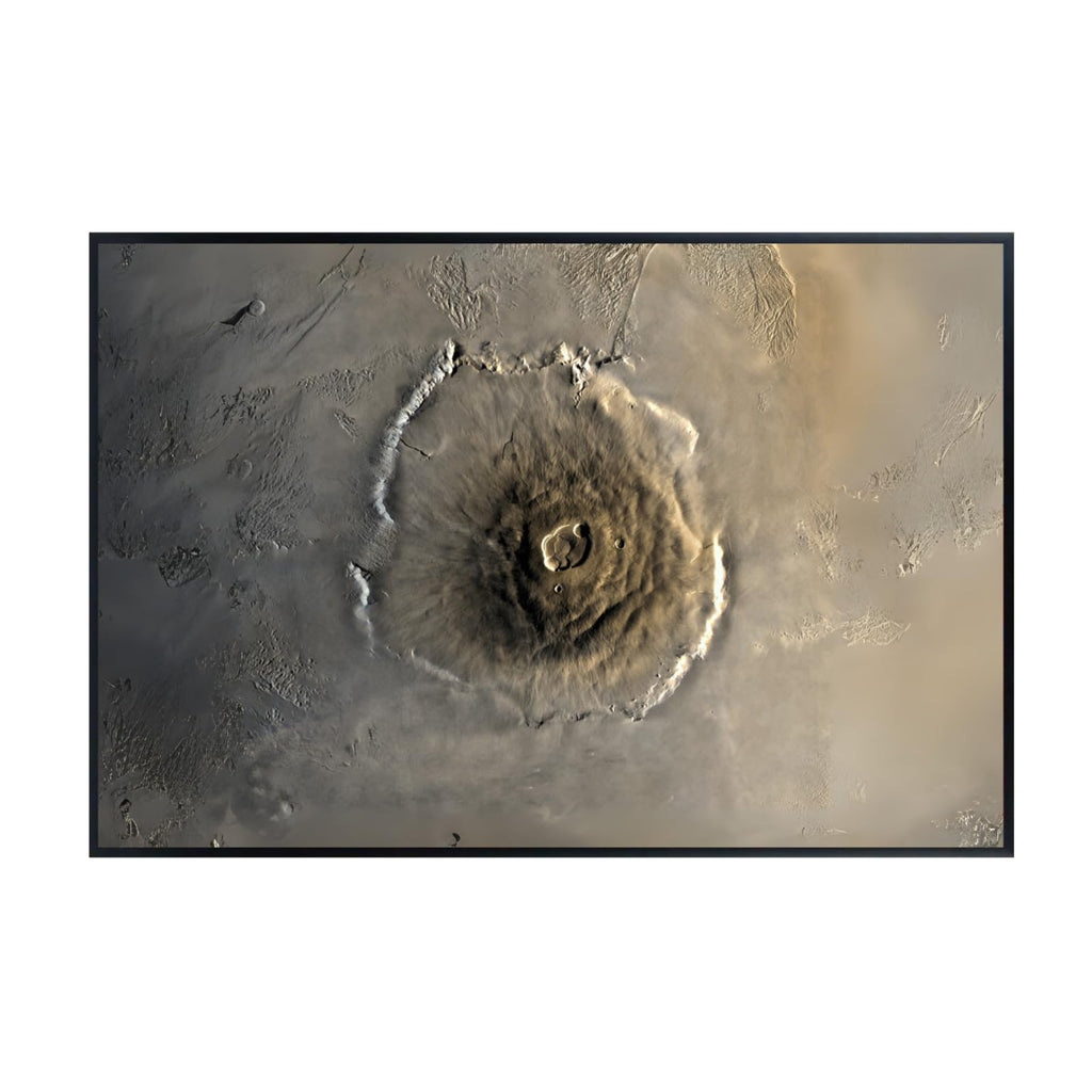 Blessed Posters Olympus Mons Poster – Space Wall Art Print of Mars Volcano for Bedroom, Living Room, Office, or Home Decor – Astronomy Galaxy Photography Artwork