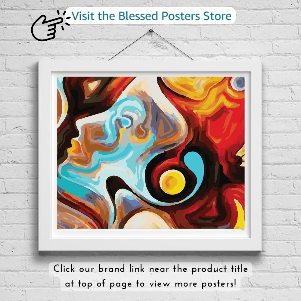 Blessed Posters Abstract Colorful Wall Art Modern Artwork Painting Print Contemporary Home Decor Living Room Bedroom Office Decoration