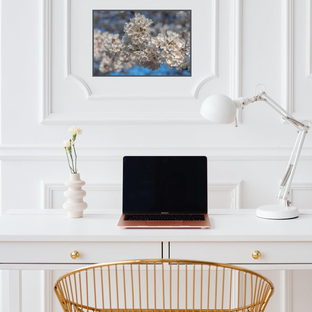 Prunus Serrulata Wall Art Poster – Cherry Blossom Botanical Print, Elegant Floral Home Decor for Living Room, Bedroom, or Office