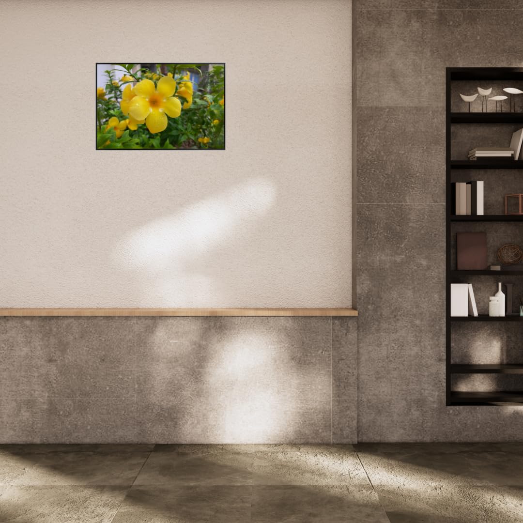 Yellow Allamanda Tropical Flower Wall Art – Golden Trumpet Botanical Poster for Home Decor, Living Room, Bedroom, or Office – Vibrant Tropical Plant Artwork Print