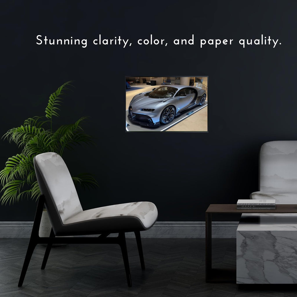 Blessed Posters Bugatti Chiron Wall Art – Luxury Supercar Poster for Garage, Office, Bedroom, or Living Room – Modern Hypercar Print – Automotive Decor Gift for Car Enthusiasts