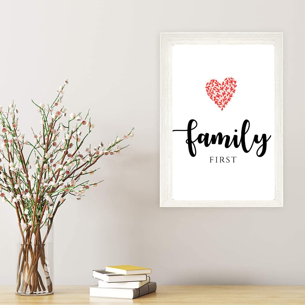 Family Love Wall Art – Heart Poster Print for Bedroom, Kids Room, or Living Room Decor – Family Heart Decoration Sign
