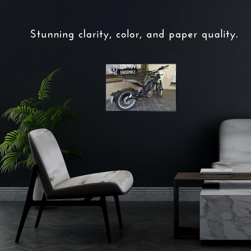 Husqvarna Svartpilen Motorcycle Poster - Cafe Racer Sportbike Wall Art for Garage Living Room or Man Cave