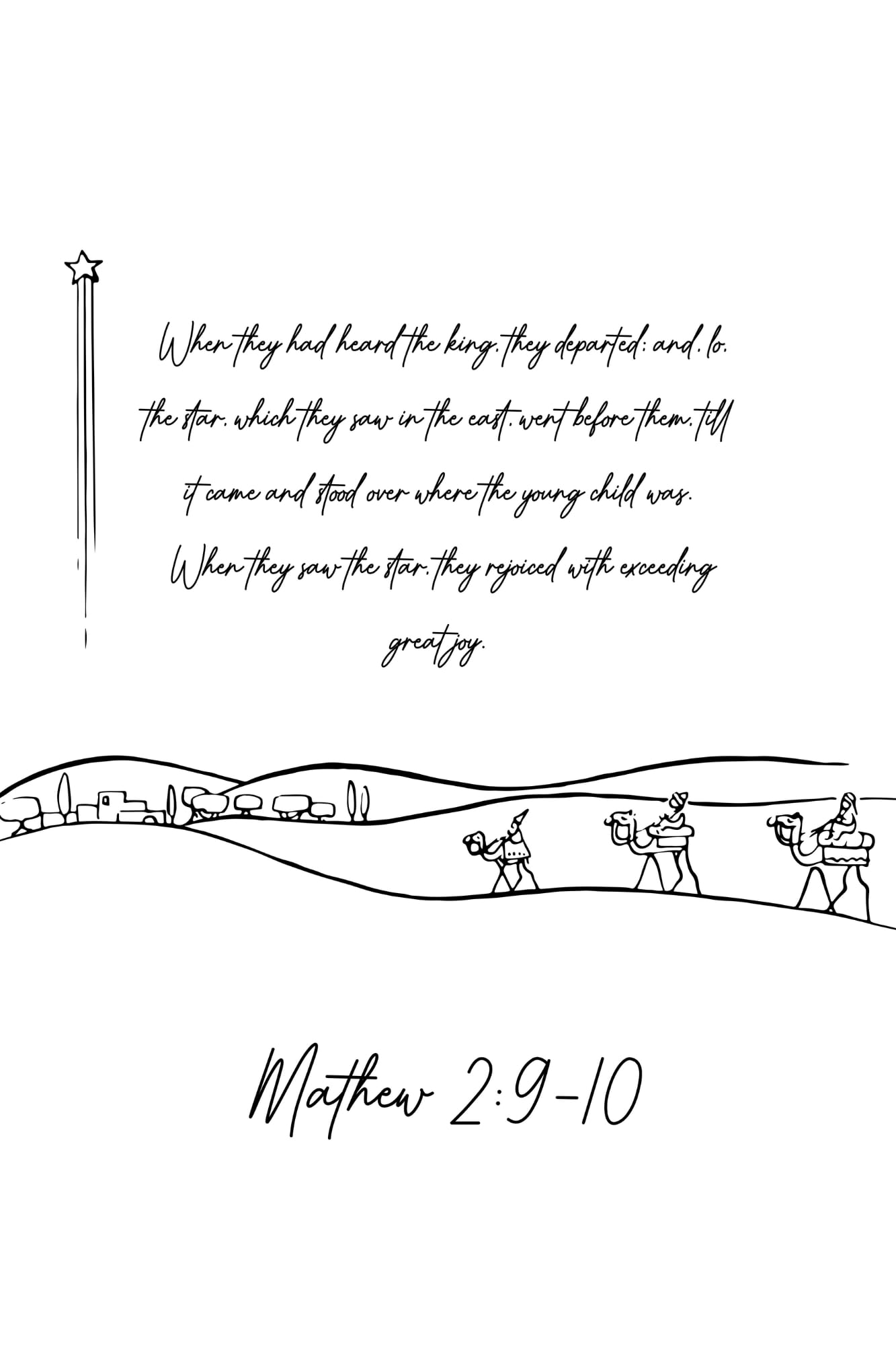 Blessed Posters Christian Wall Art – Matthew 2:9-10 Scripture Print – Inspirational Bible Verse Decor Jesus Gift