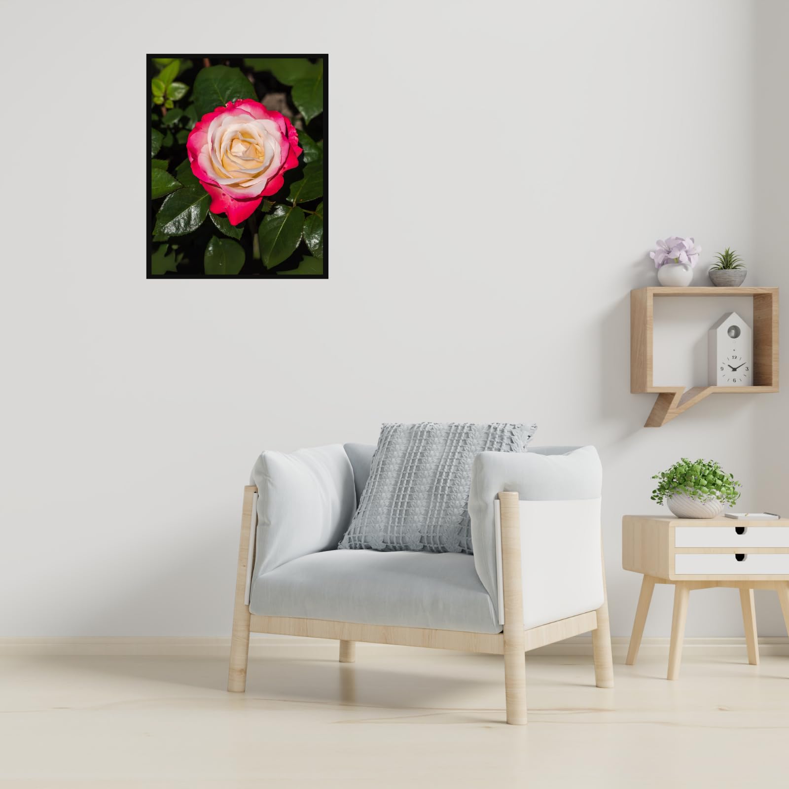 Nostalgie Hybrid Tea Rose Poster – Botanical Wall Art for Home Decor, Vintage Floral Print, Nature-Inspired Artwork for Living Room, Bedroom, Office Walls