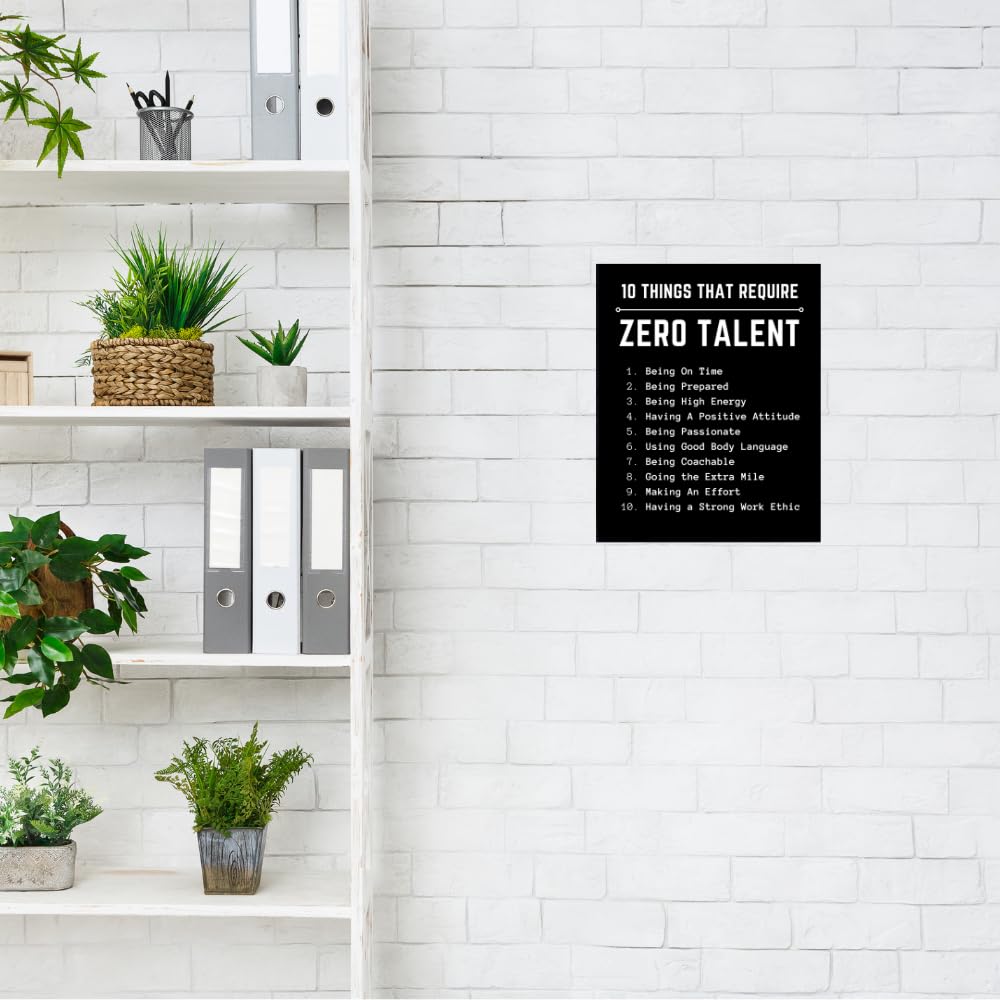 Blessed Posters Motivational Wall Decor Gym and Home Office Decoration 10 Things That Require Zero Talent Inspirational Wall Art Gift