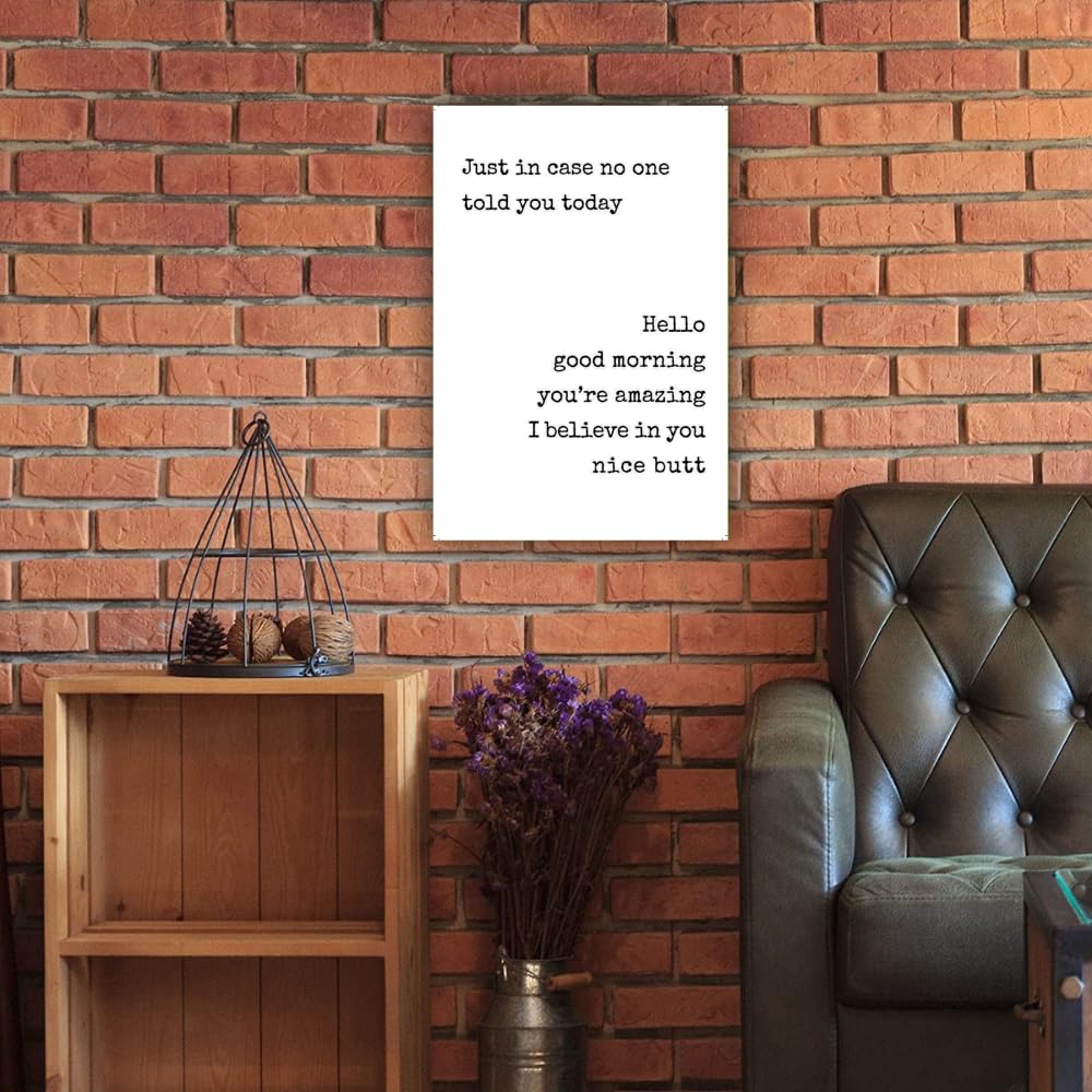 Funny Bathroom Wall Art – Positive Affirmations Poster – Motivational Print for Bedroom or Bathroom Decor – Gift for Women and Girls
