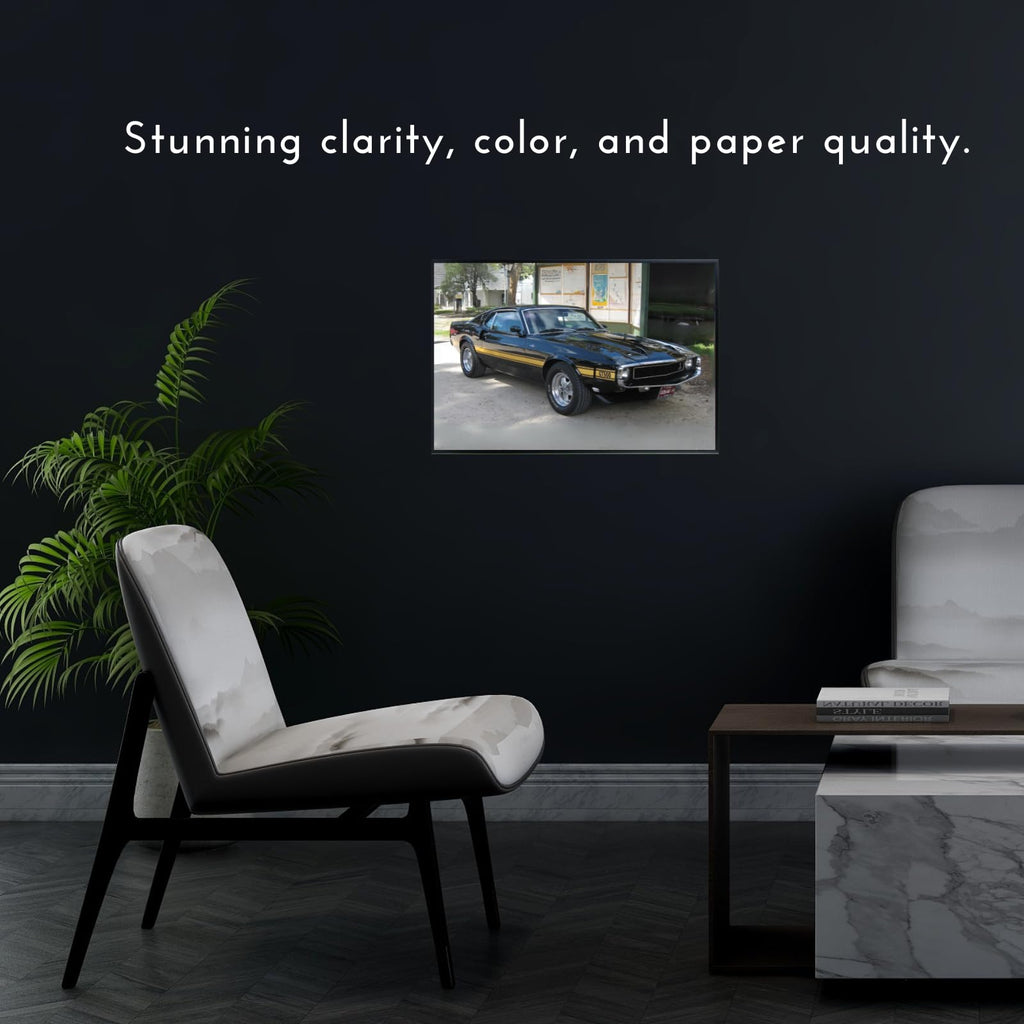 Blessed Posters Shelby GT Wall Art – Classic American Muscle Car Poster Print for Garage Bedroom Living Room Office Decor