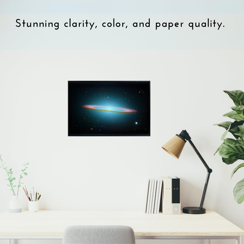 Blessed Posters Sombrero Galaxy Wall Art – Space Photography Print Galaxy Night Sky Poster Astronomy Artwork for Bedroom Living Room Home Office Decor