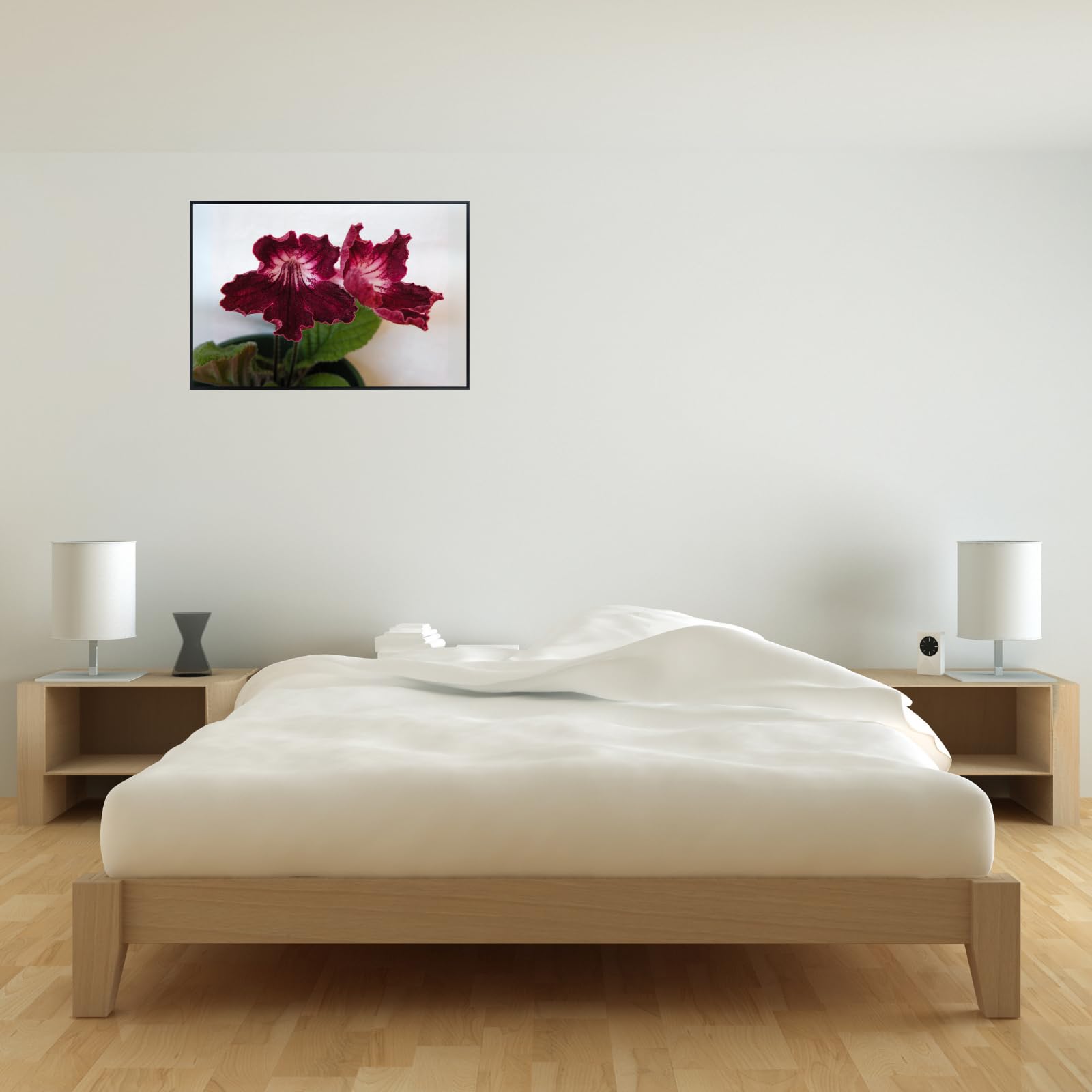 Streptocarpus Red Ladyslippers Flower Poster – Botanical Wall Art Print for Home Decor, Nature-Inspired Floral Artwork for Living Room, Bedroom, or Office Decoration