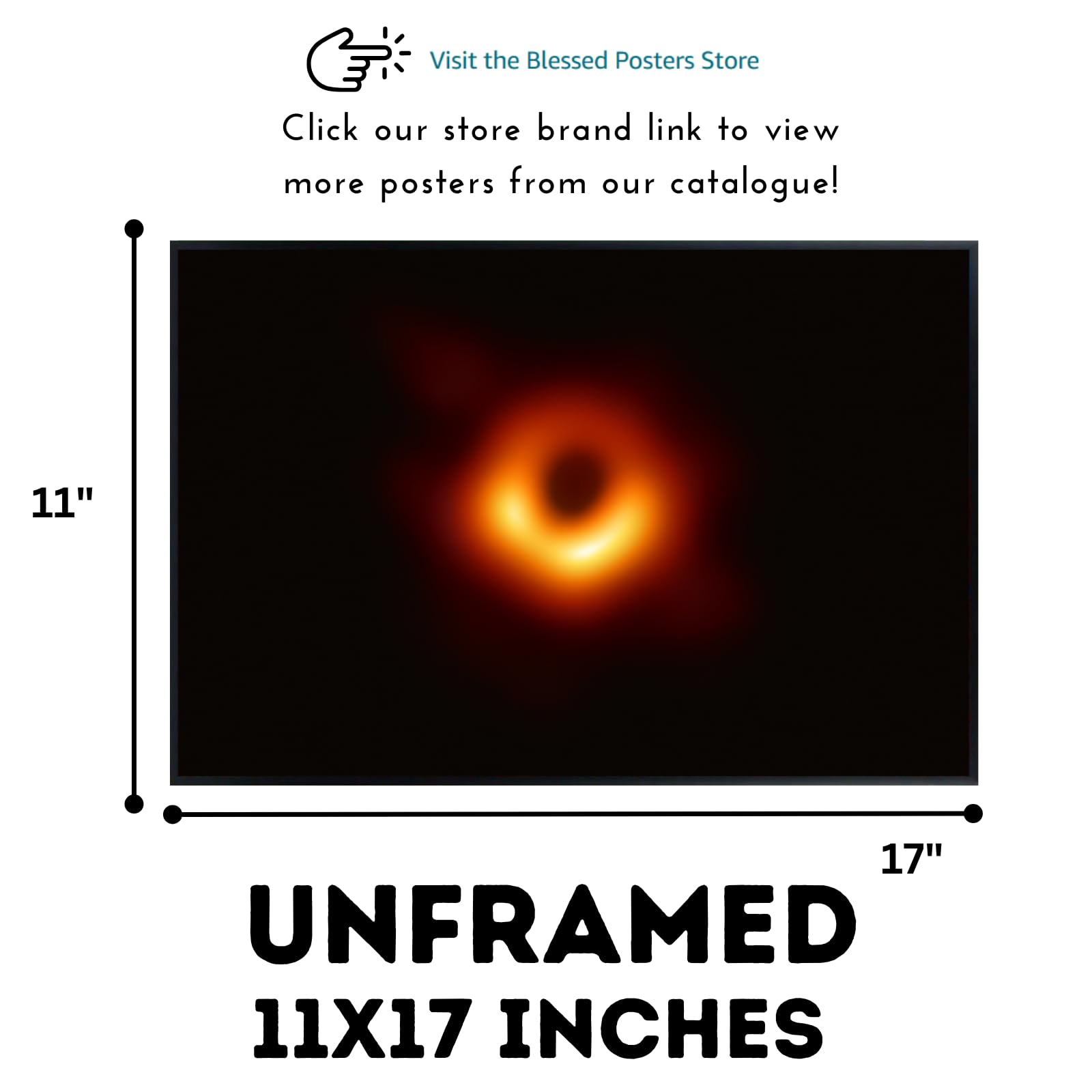 Blessed Posters Black Hole Messier 87 Wall Art – Galaxy Night Sky Astronomy Poster Space Photography Print for Bedroom Living Room Home Office Decor