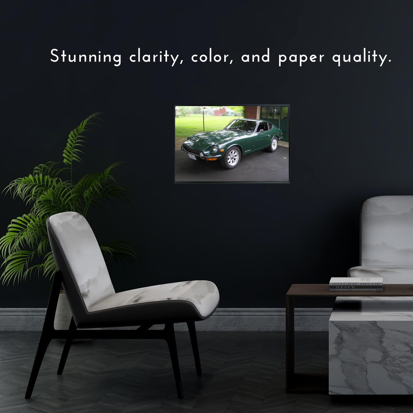 Blessed Posters Datsun 240Z Classic Car Poster – Retro Japanese Sports Coupe Wall Art for Garage Studio Man Cave – Collector’s Decor Accent