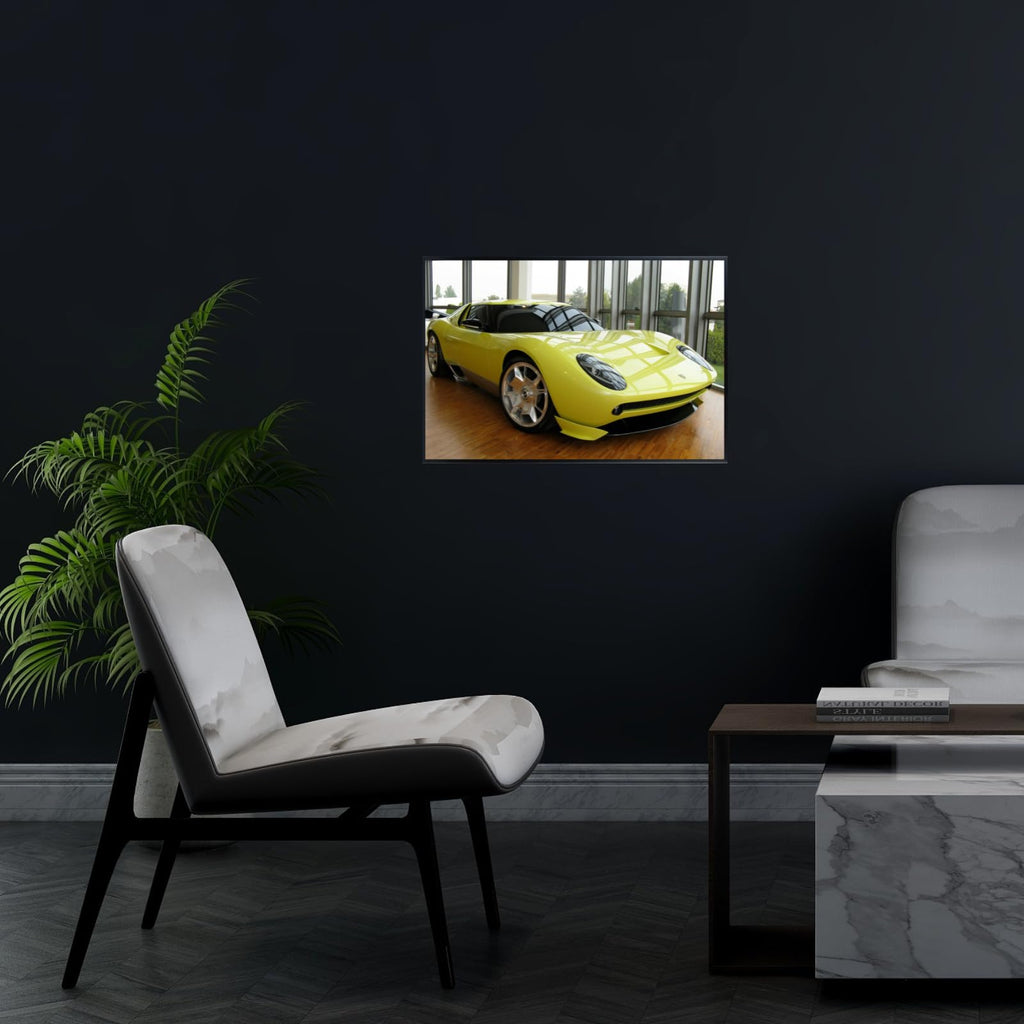 Blessed Posters Lamborghini Miura Poster Luxury Supercar Wall Art Print Garage Office Bedroom Living Room Décor