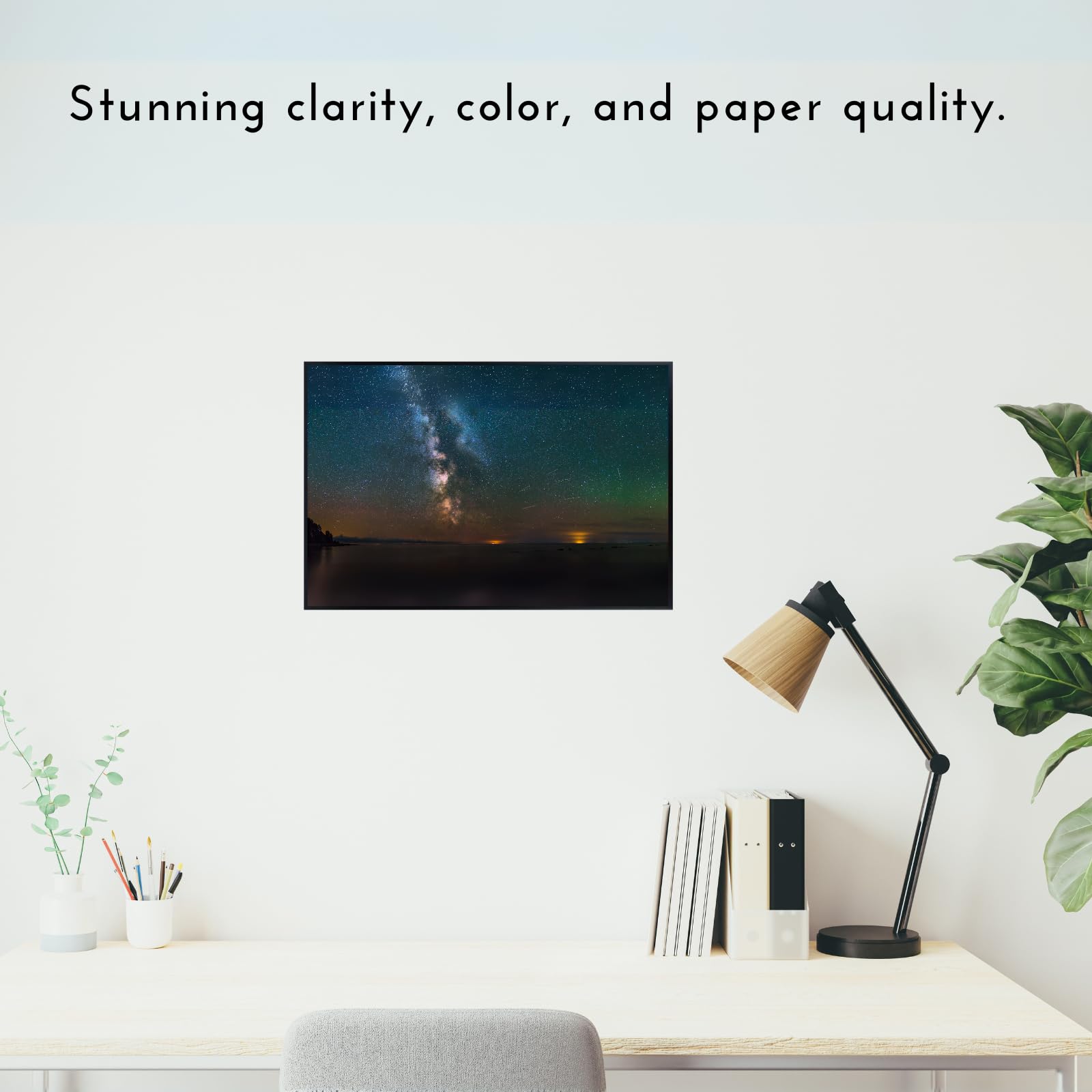 Blessed Posters Milky Way Panorama Poster – Galaxy Night Sky Wall Art for Bedroom Living Room Office or Home Decor – Space Astronomy Photography Print
