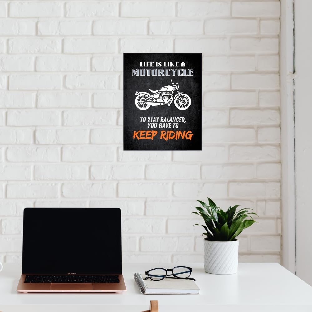Blessed Posters Keep Riding Motorcycle Decor Inspirational Wall Decor Motivational Wall Art Garage Wall Decoration Gift for Men Motorcycle Lovers