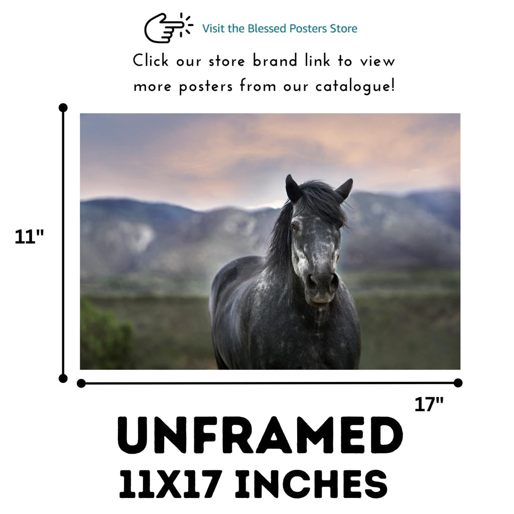 Horse in New Mexico Mountain Poster – Wildlife Wall Art Print for Living Room, Bedroom, Office, or Study Décor