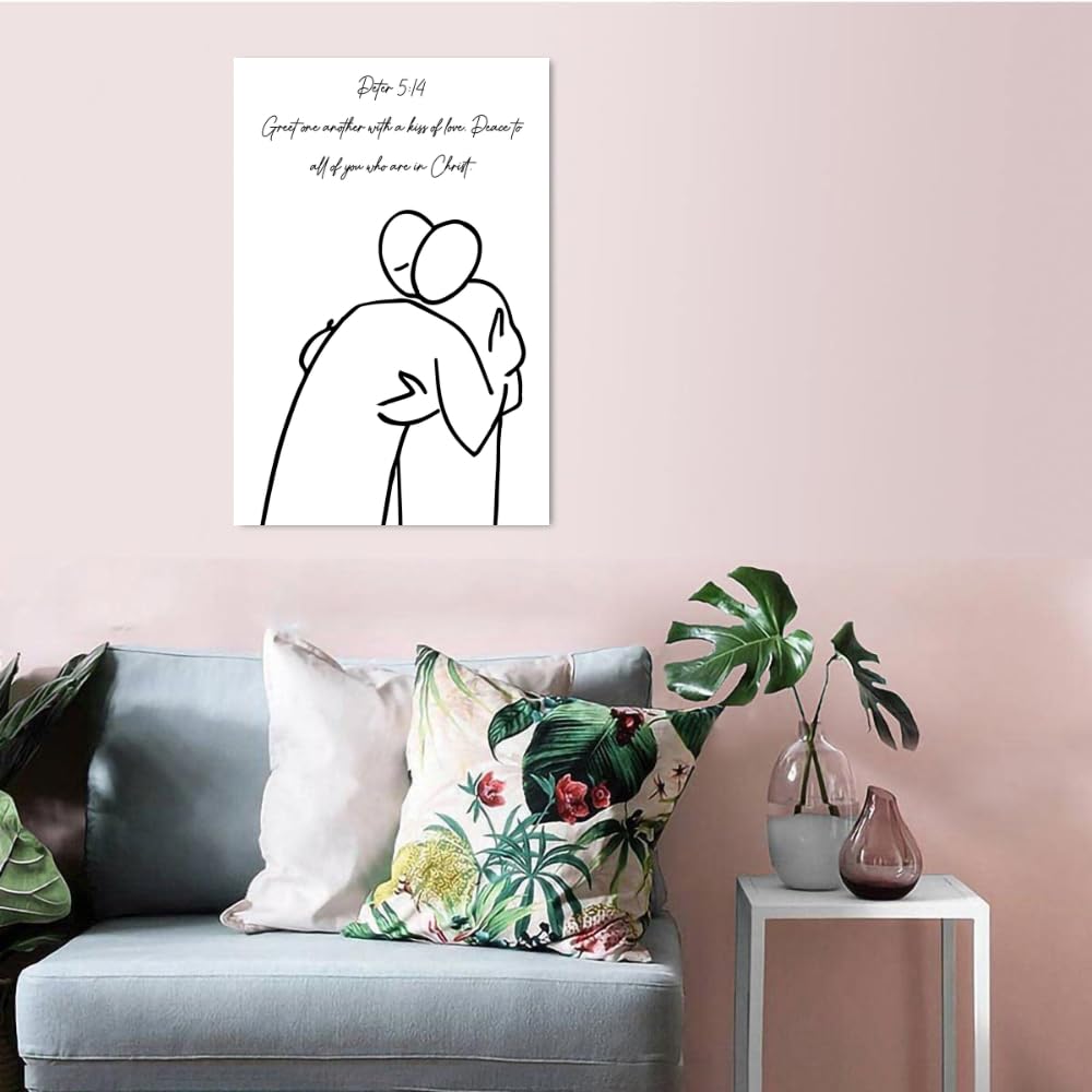Blessed Wall Art Poster 1 Peter 5:14 Scripture Print Christian Home Decor Religious Gift Inspirational Bible Verse Decoration