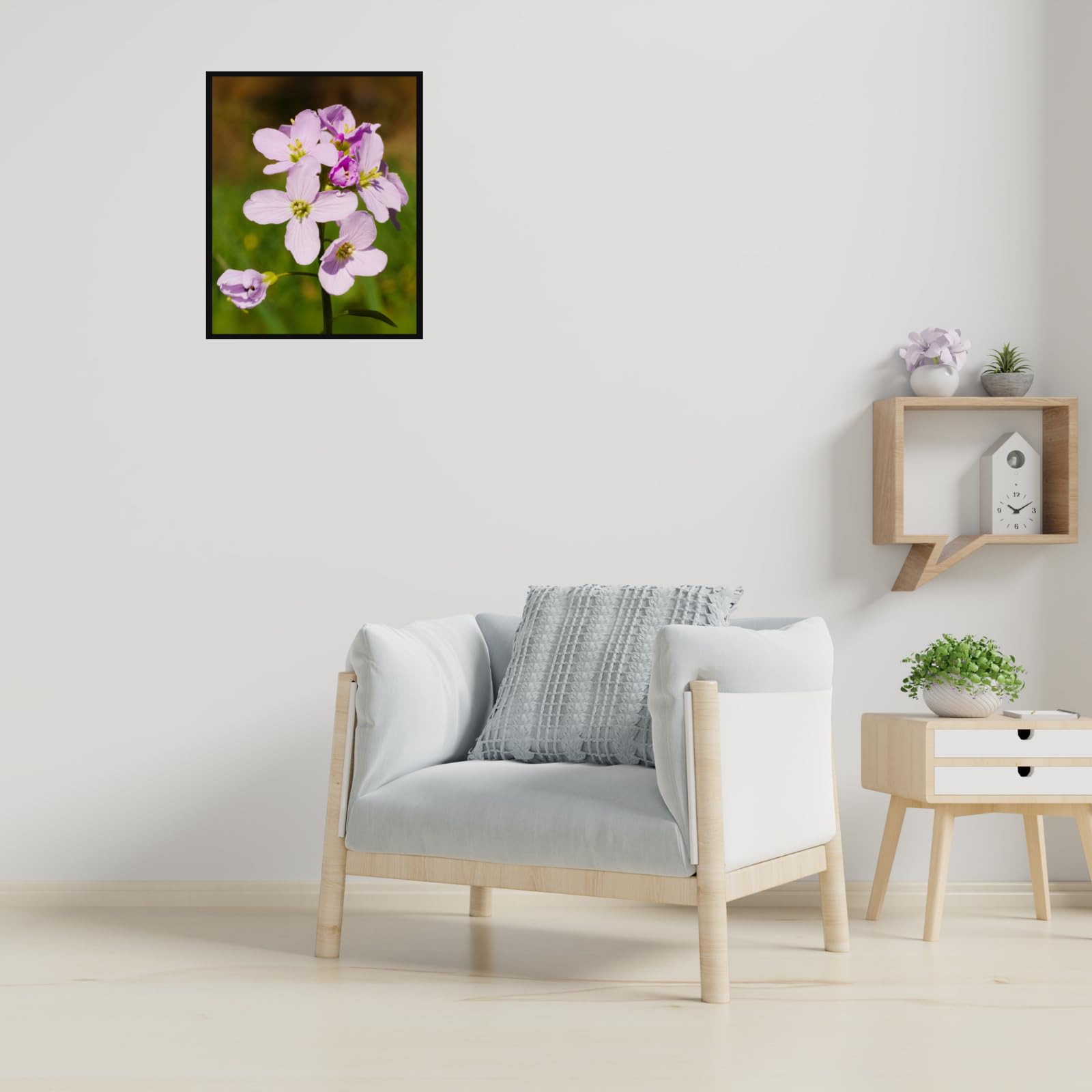 Lady’s Smock Botanical Poster – Elegant Cuckoo Flower Wall Art for Home Decor, Vintage Nature Illustration Print for Living Room, Bedroom, Office