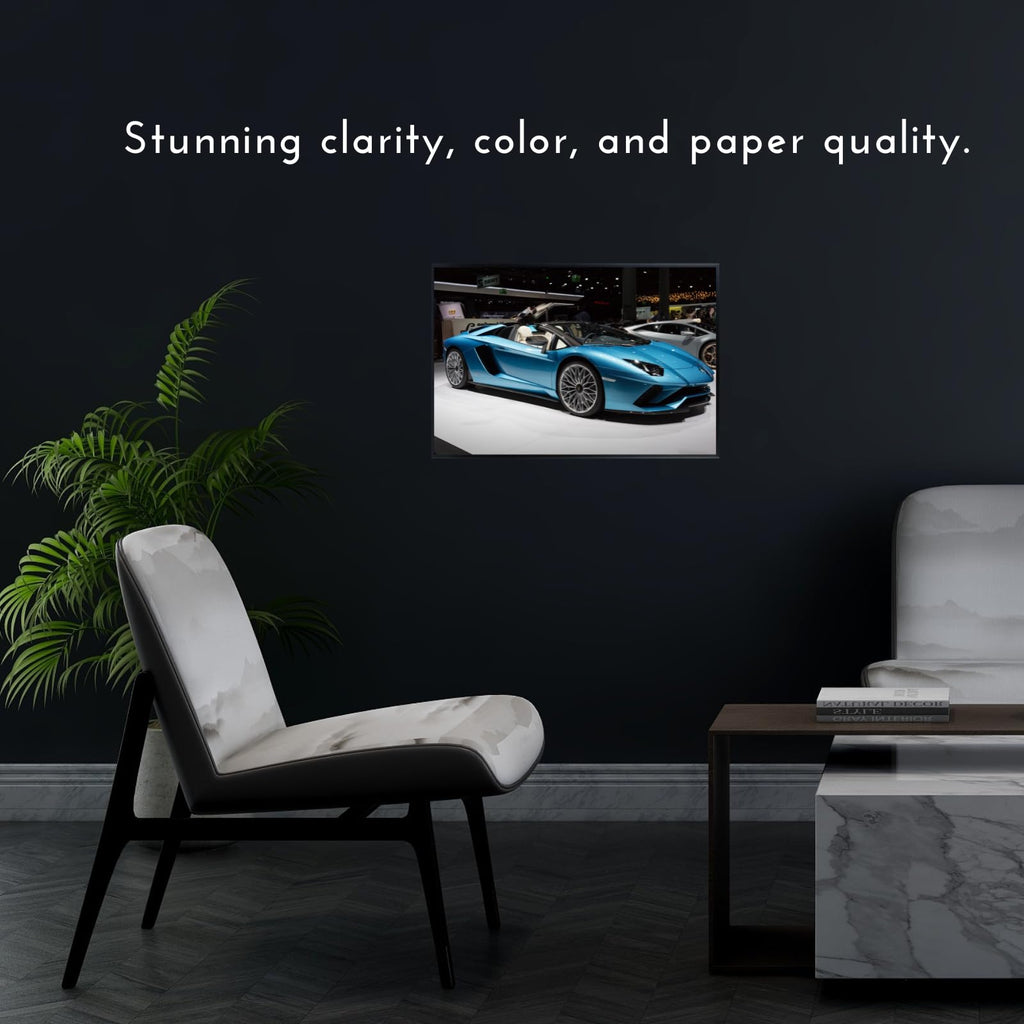 Blessed Posters Lamborghini Aventador Poster – Luxury Supercar Wall Art Print for Garage Office Bedroom Living Room Décor – Automotive Gift