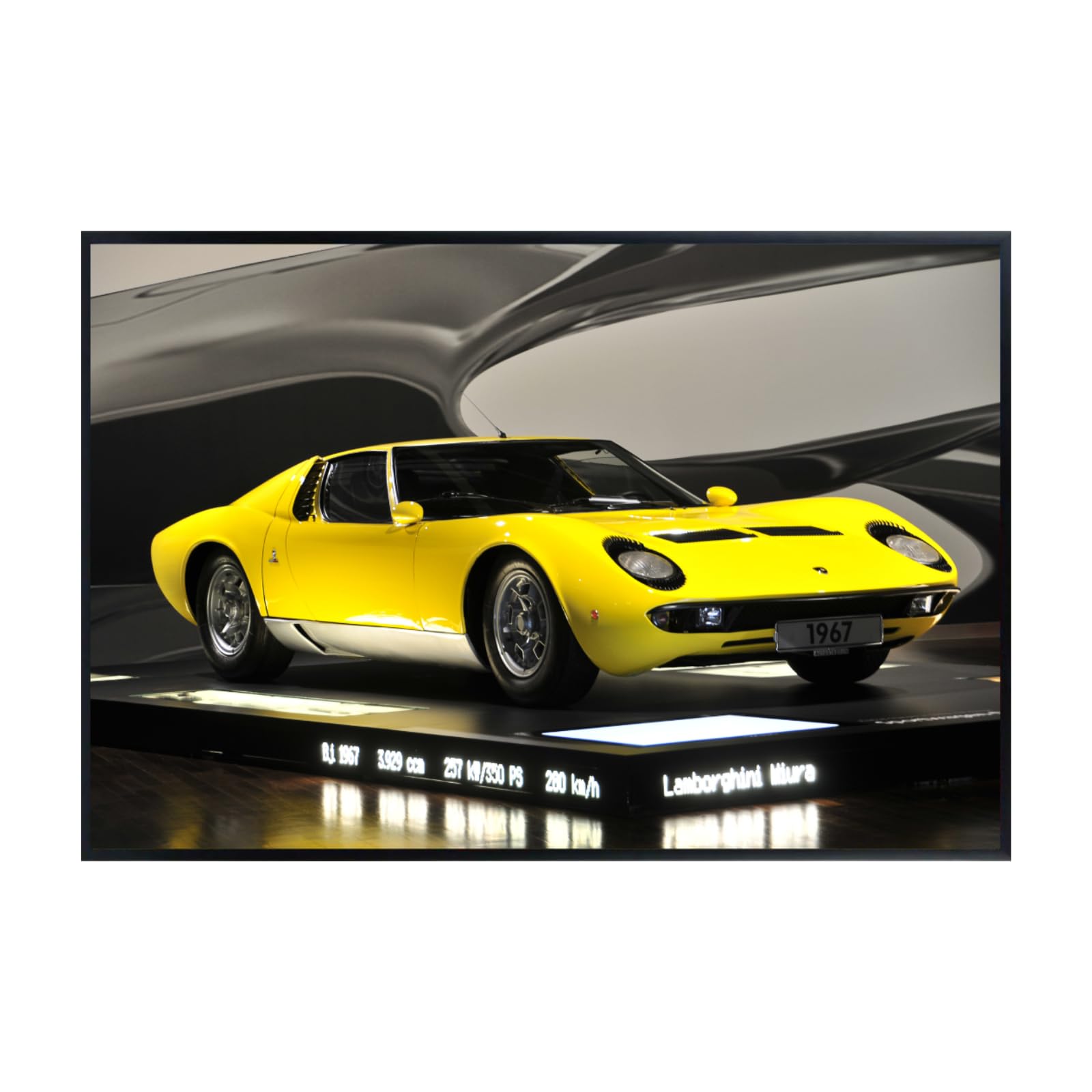 Blessed Posters Lamborghini Miura Poster Luxury Classic Supercar Wall Art Print for Living Room Bedroom Garage Décor