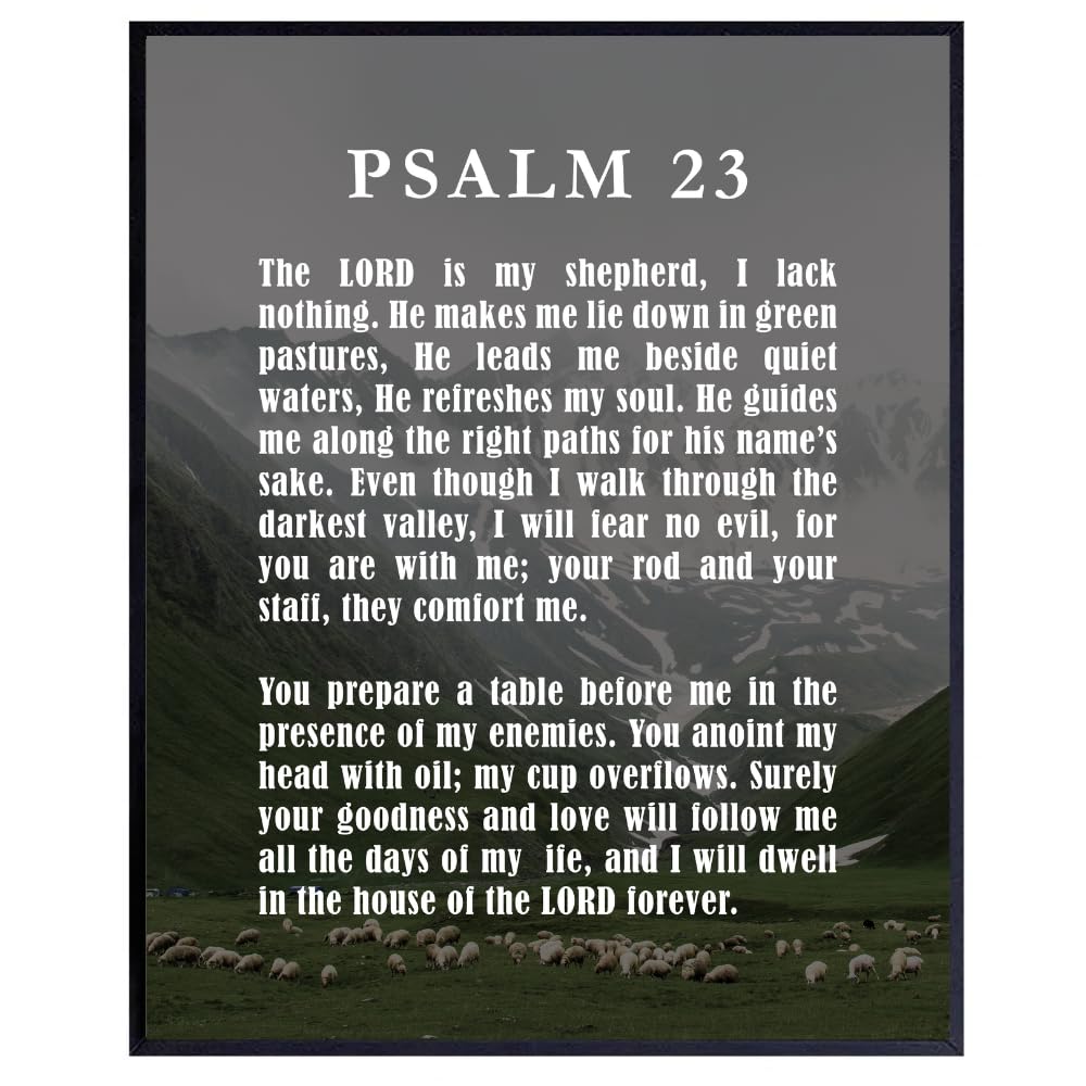 Psalm 23 Wall Art Poster Inspirational Bible Verse Print Christian Scripture Home Decor Religious Gift