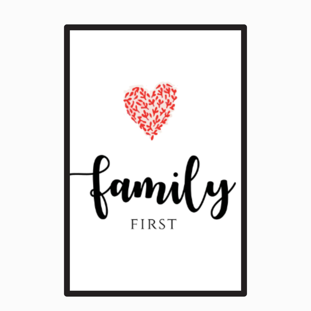 Family Love Wall Art – Heart Poster Print for Bedroom, Kids Room, or Living Room Decor – Family Heart Decoration Sign