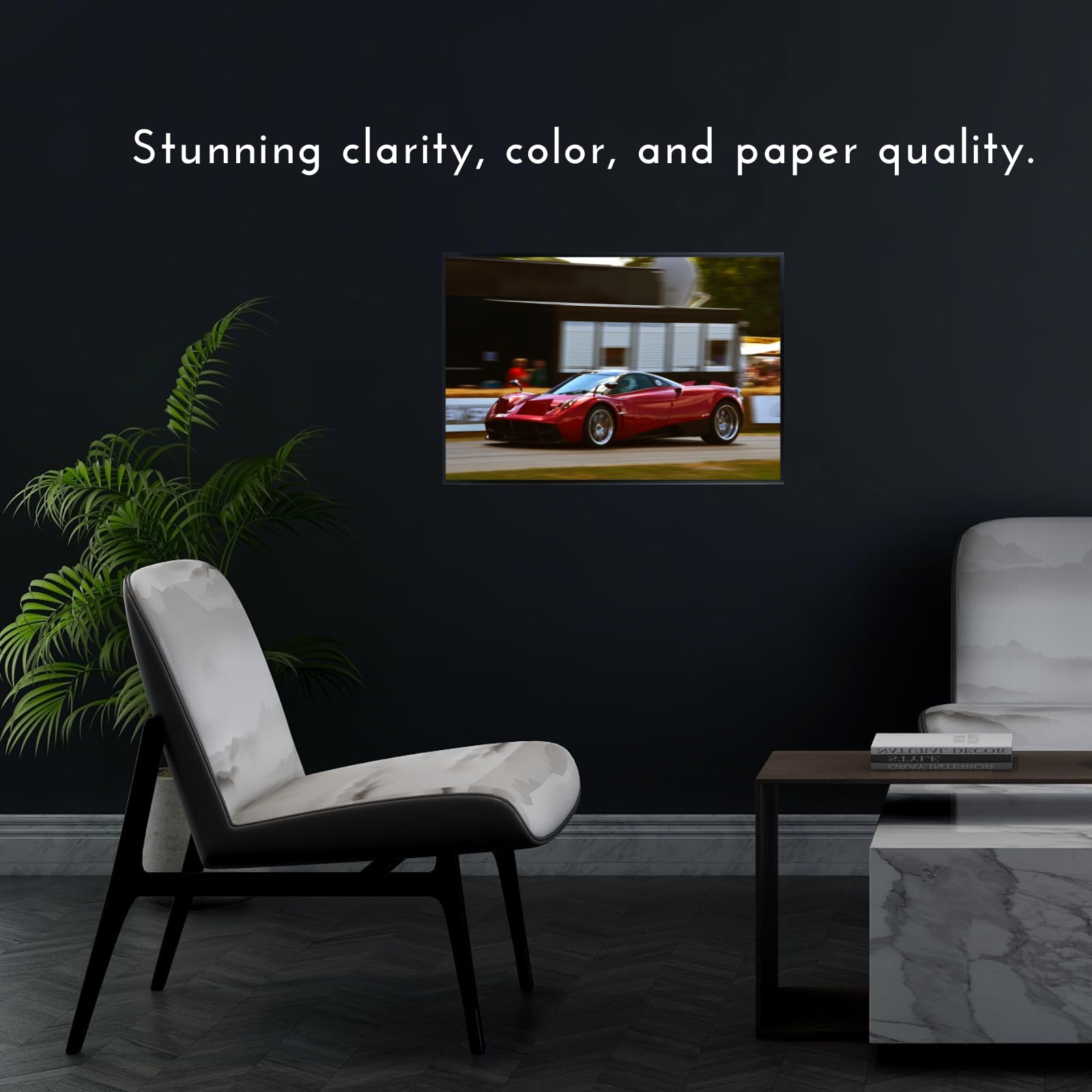 Blessed Posters Pagani Huayra Poster – Luxury Hypercar Wall Art Print for Garage Office Bedroom Living Room Décor – Exotic Car Gift