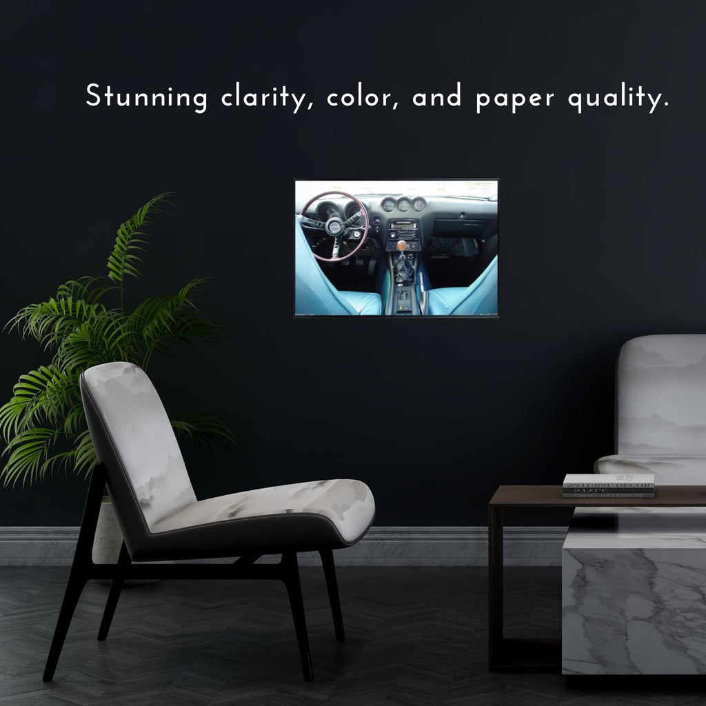 Blessed Posters Datsun 240Z Retro Poster – Stylish Japanese Classic Car Artwork for Bedroom Den Workspace – Bold JDM Wall Decor