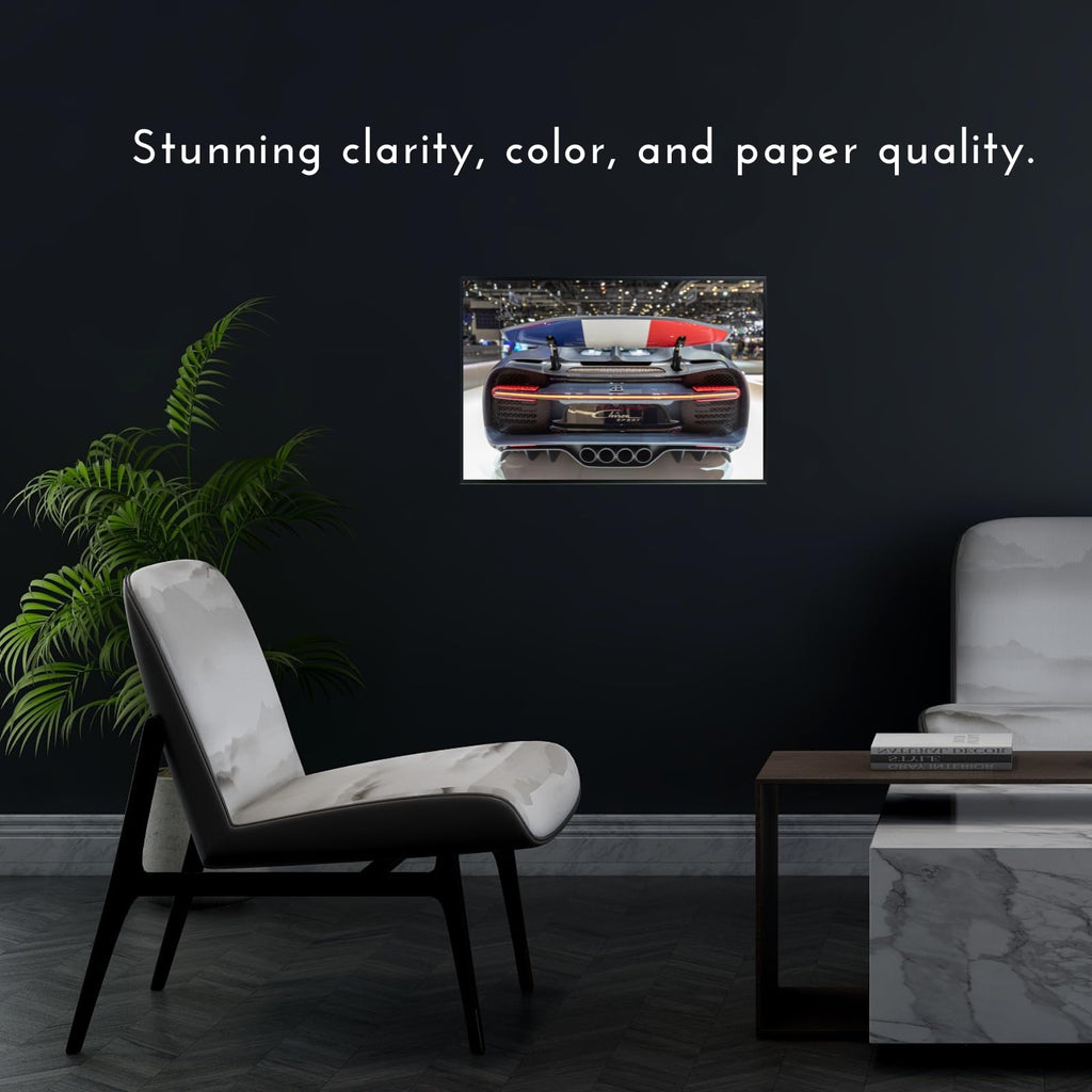 Blessed Posters Bugatti Chiron Wall Art – Modern Supercar Poster for Bedroom, Office, or Garage – Luxury Hypercar Print – Automotive Decor Gift for Car Enthusiasts