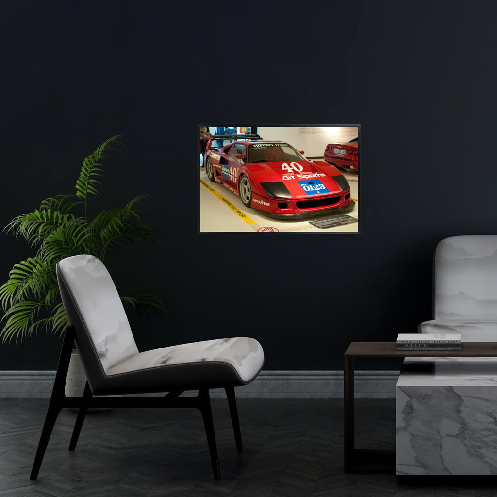 Blessed Posters Ferrari F40 Poster Luxury Classic Hypercar Wall Art Print for Living Room Bedroom Office Garage Décor