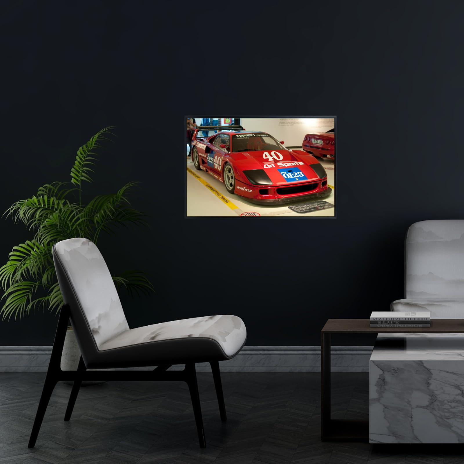 Blessed Posters Ferrari F40 Poster Luxury Classic Hypercar Wall Art Print for Living Room Bedroom Office Garage Décor