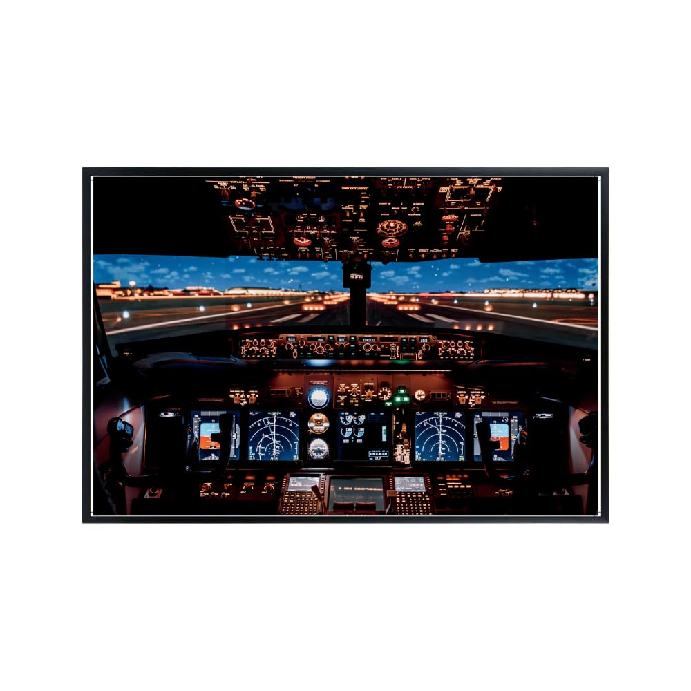 Airline Cockpit Poster – Aviation Wall Art – Airplane Photography Print for Pilots and Aviation Enthusiasts