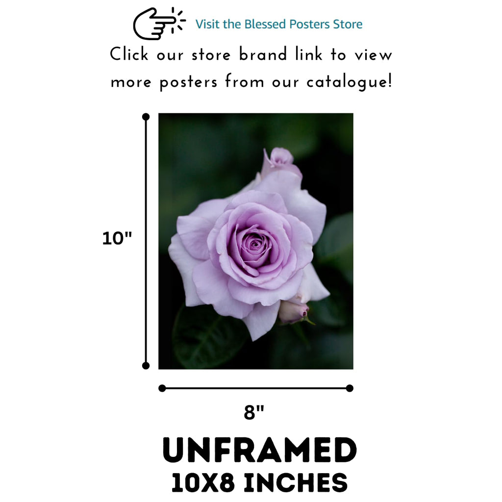 Rose Blue Bijou Wall Art Poster – Elegant Floral Home Decor Print for Living Room, Bedroom, Office