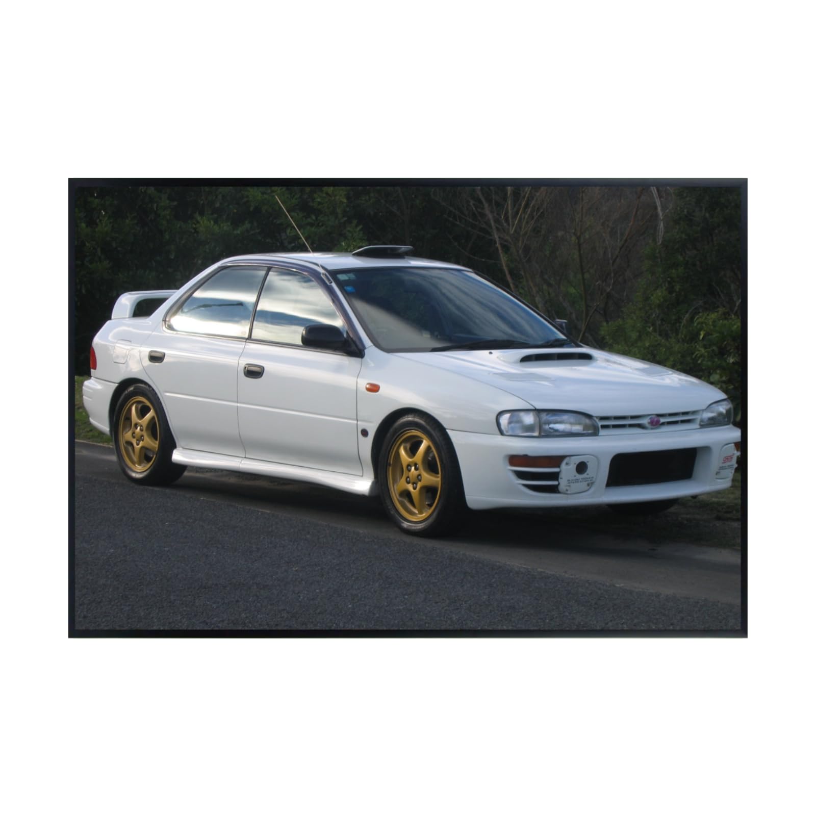 Blessed Posters Subaru WRX STI GD Wall Poster – Classic JDM Turbo Car Art for Bedroom Garage Office or Living Room – Vintage Japanese Rally Decor