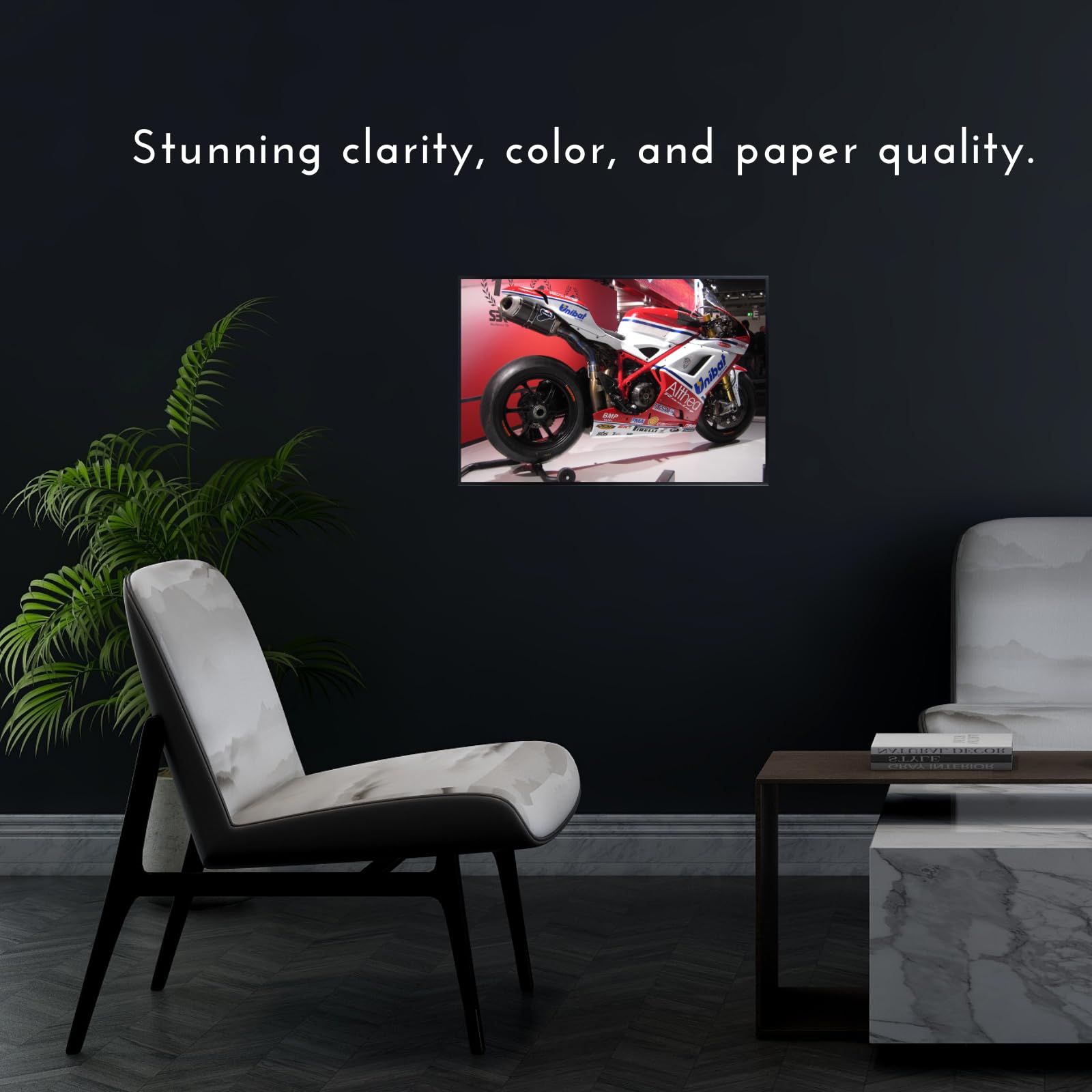 Ducati 1198 Superbike Poster - Sport Motorcycle Wall Art for Garage, Living Room or Office