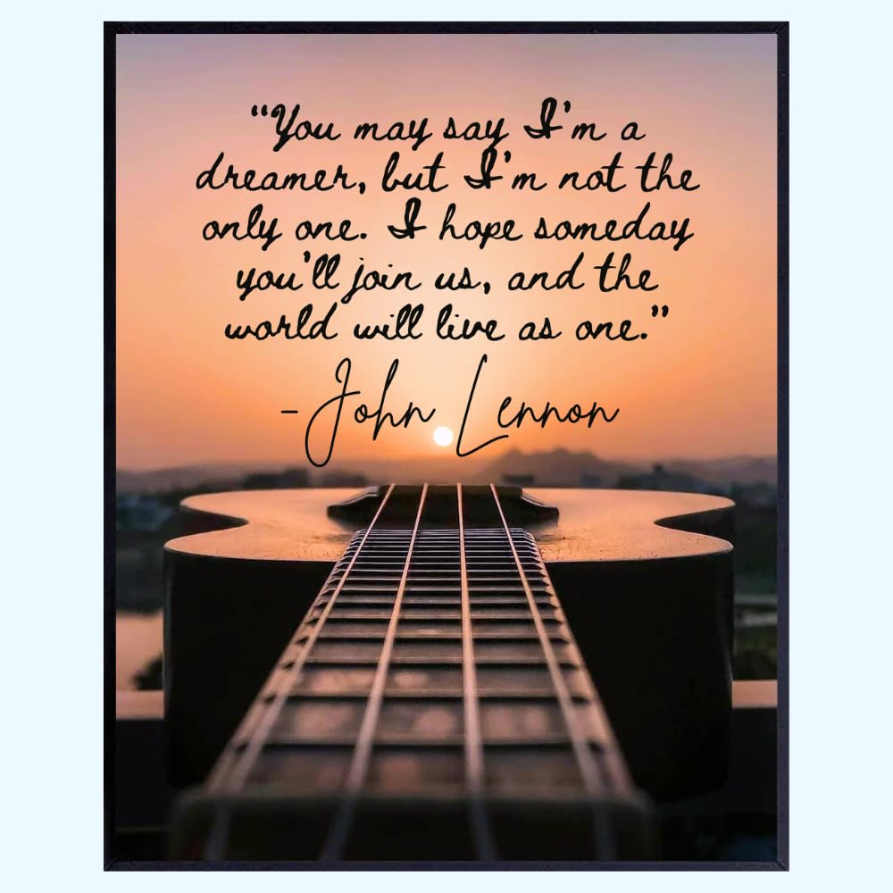 Blessed Posters You May Say I'm a Dreamer John Lennon Quote Inspirational Wall Decor Motivational Wall Art Bedroom Living Room Gift for Women