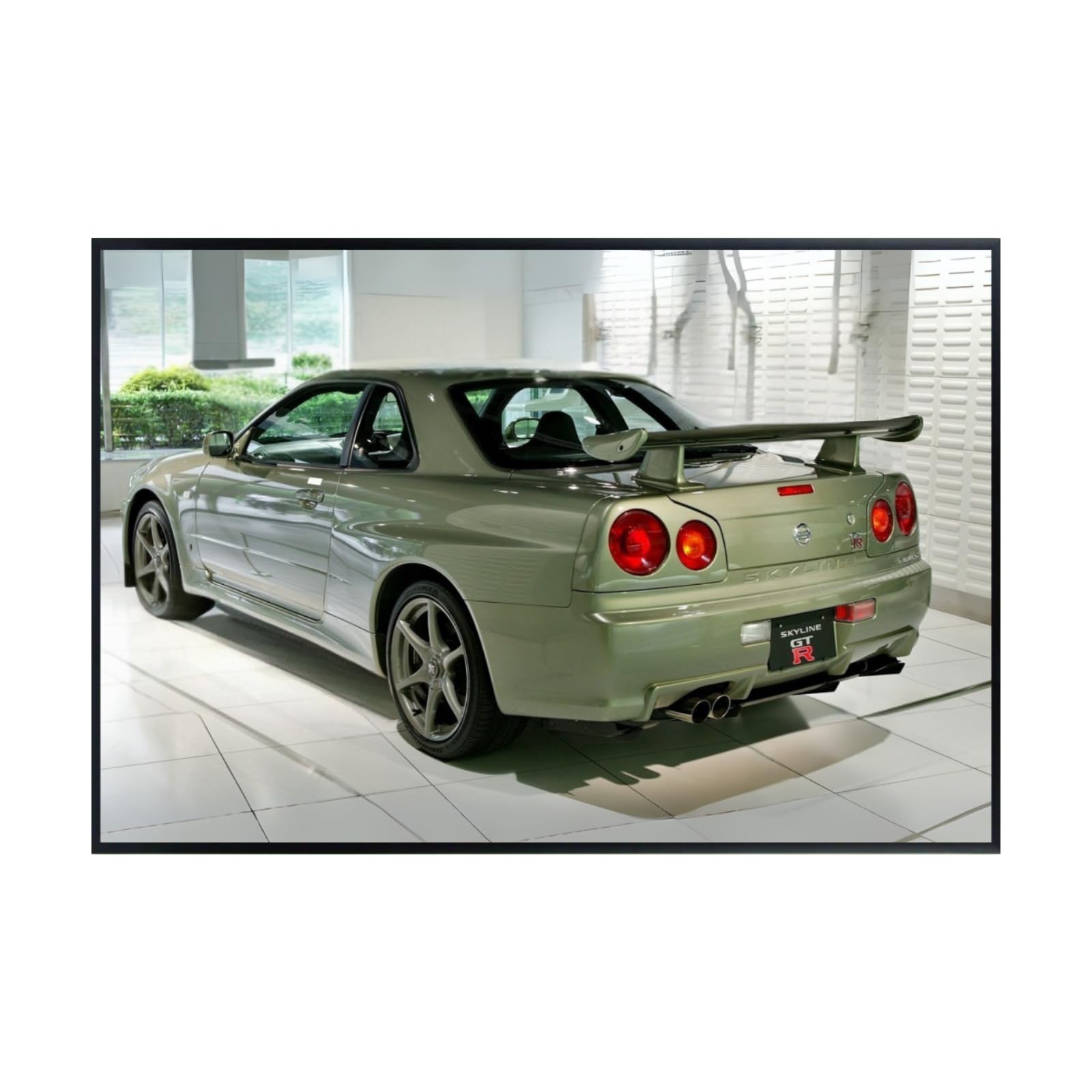 Blessed Posters Nissan Skyline GT-R R34 Poster – Iconic Japanese Sports Car Wall Art for Garage, Bedroom, Office, or Living Space – Vintage JDM Decor Accent