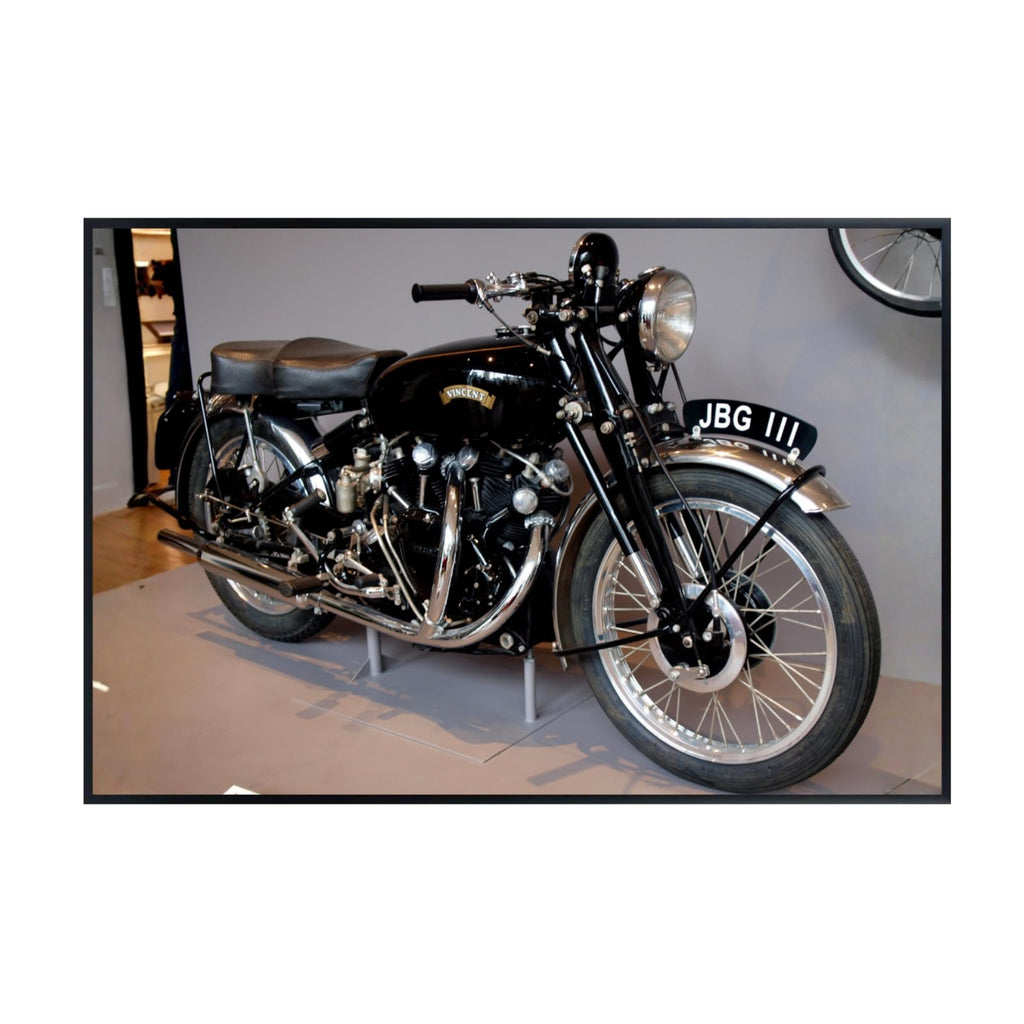 Vincent Black Shadow Wall Art Poster – Modern Motorbike Decor for Garage, Office, or Living Room