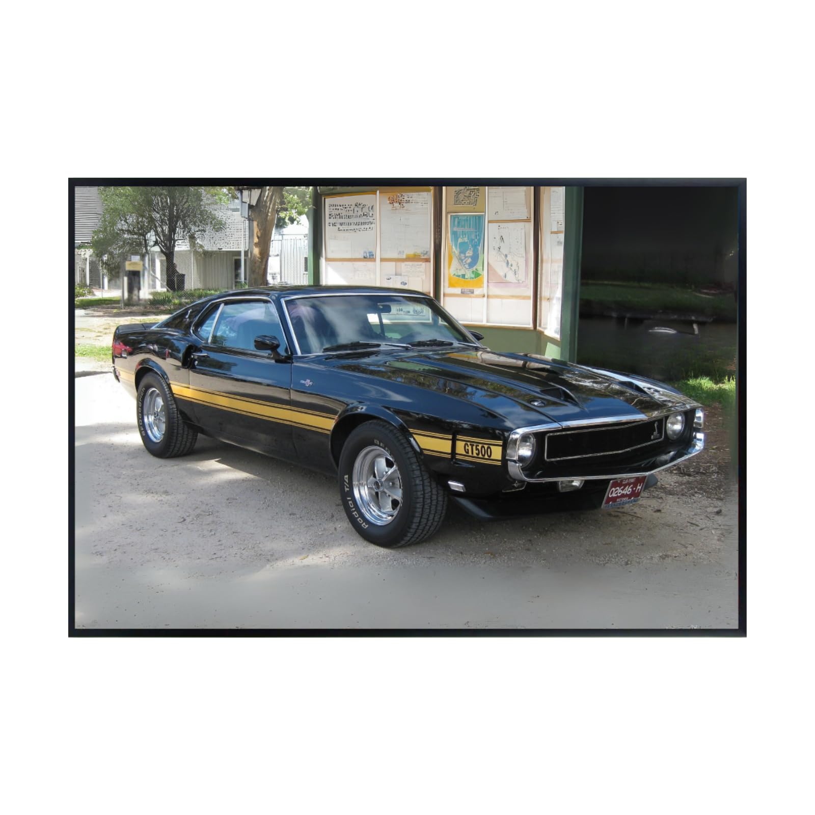 Blessed Posters Shelby GT Wall Art – Classic American Muscle Car Poster Print for Garage Bedroom Living Room Office Decor